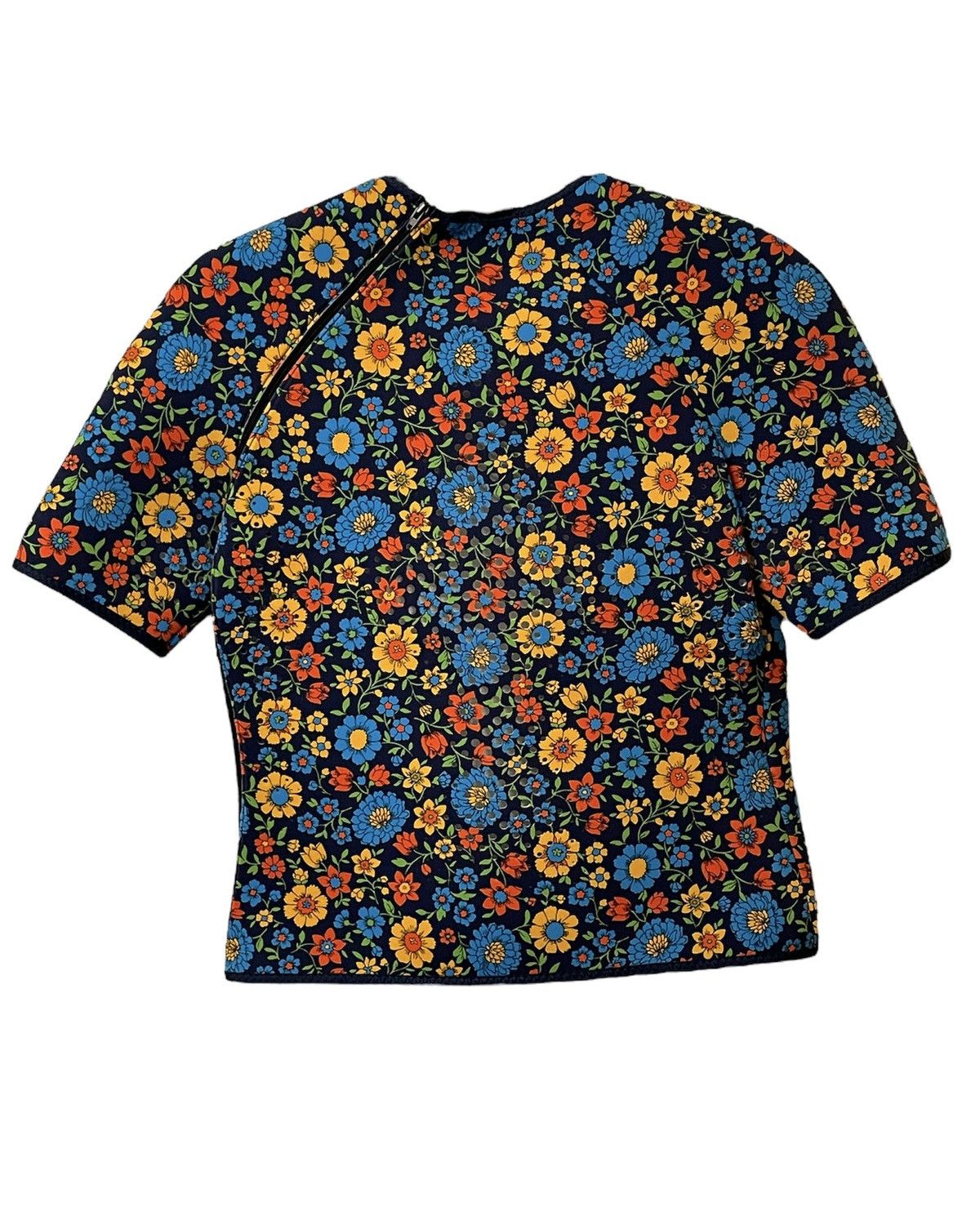 Balenciaga Retro Floral Neoprene Blouse (SS18) Size S / US 4 / IT 40 - 3 Thumbnail