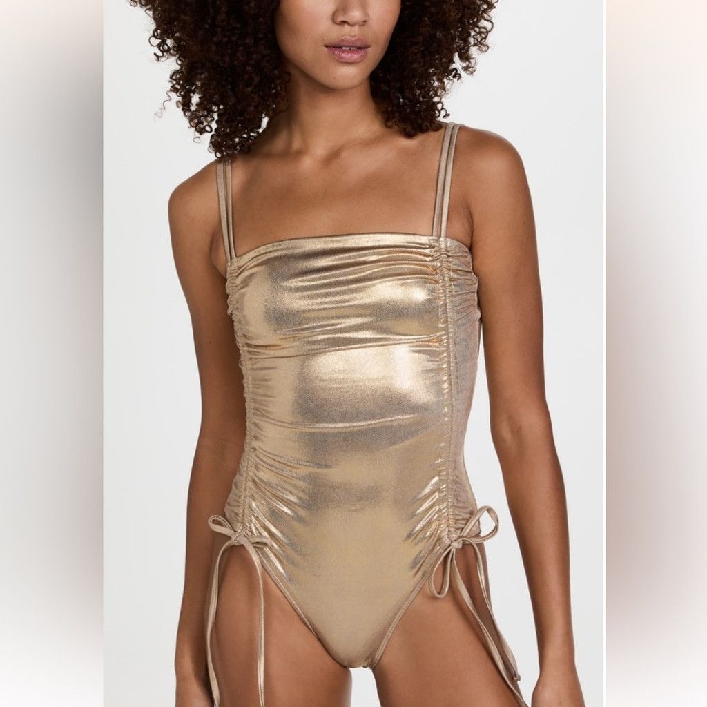Anthropologie Anthropologie Good American Metallic Foil Ruched Swimsuit Size XS / US 0-2 / IT 36-38 - 1 Thumbnail
