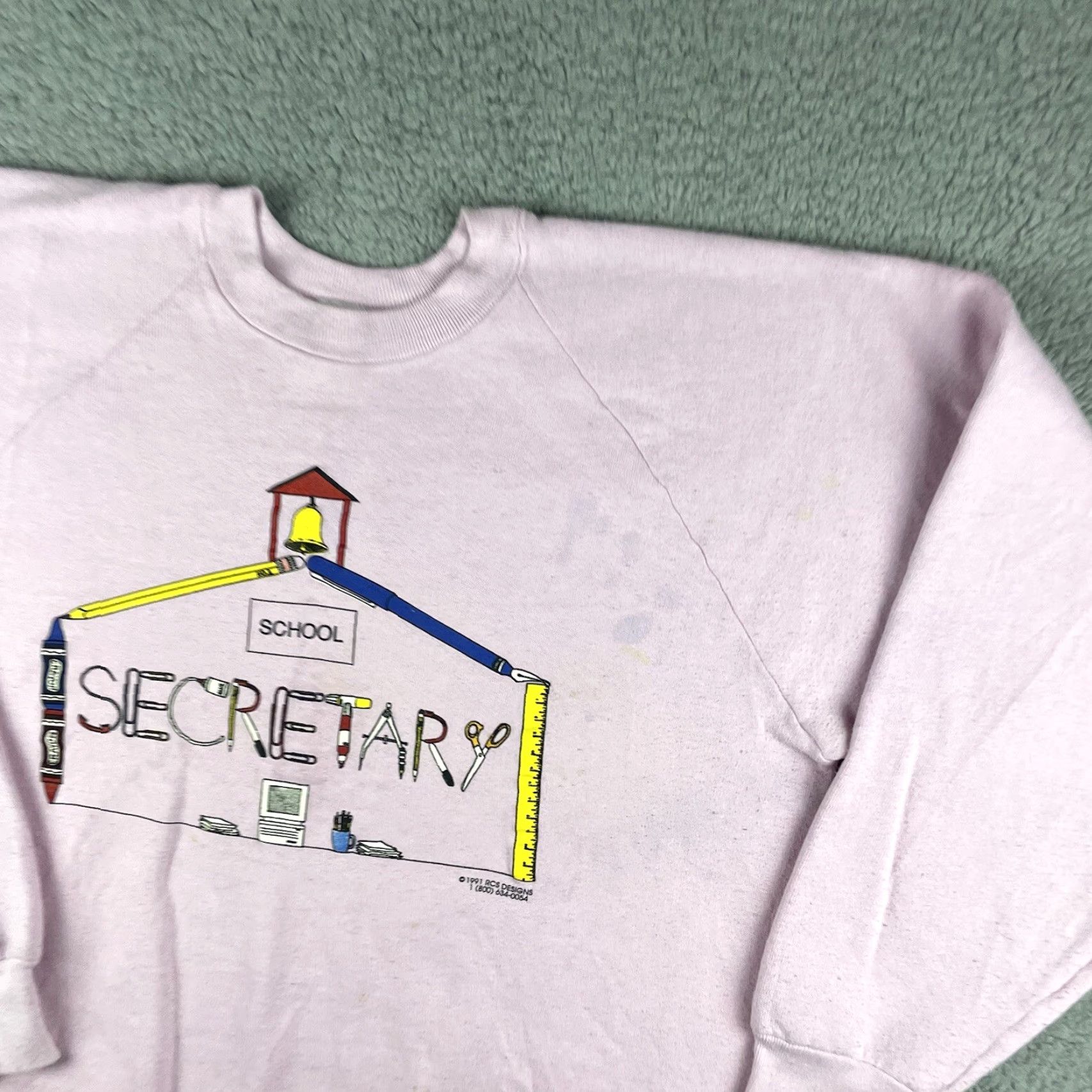 Pinko VINTAGE Secretary Sweatshirt Adult XL Pink Crew 90s 1991 Nike? Size US XL / EU 56 / 4 - 5 Thumbnail