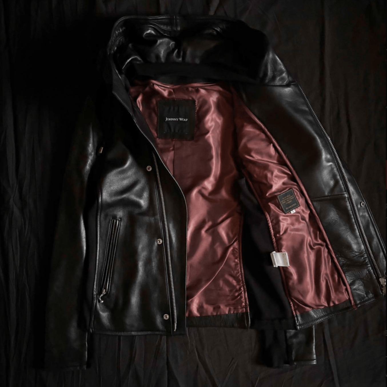 Other Johnny Wolf leather Bono jacket, Asymmetrical Zip, V-kei Size US M / EU 48-50 / 2 - 3 Thumbnail