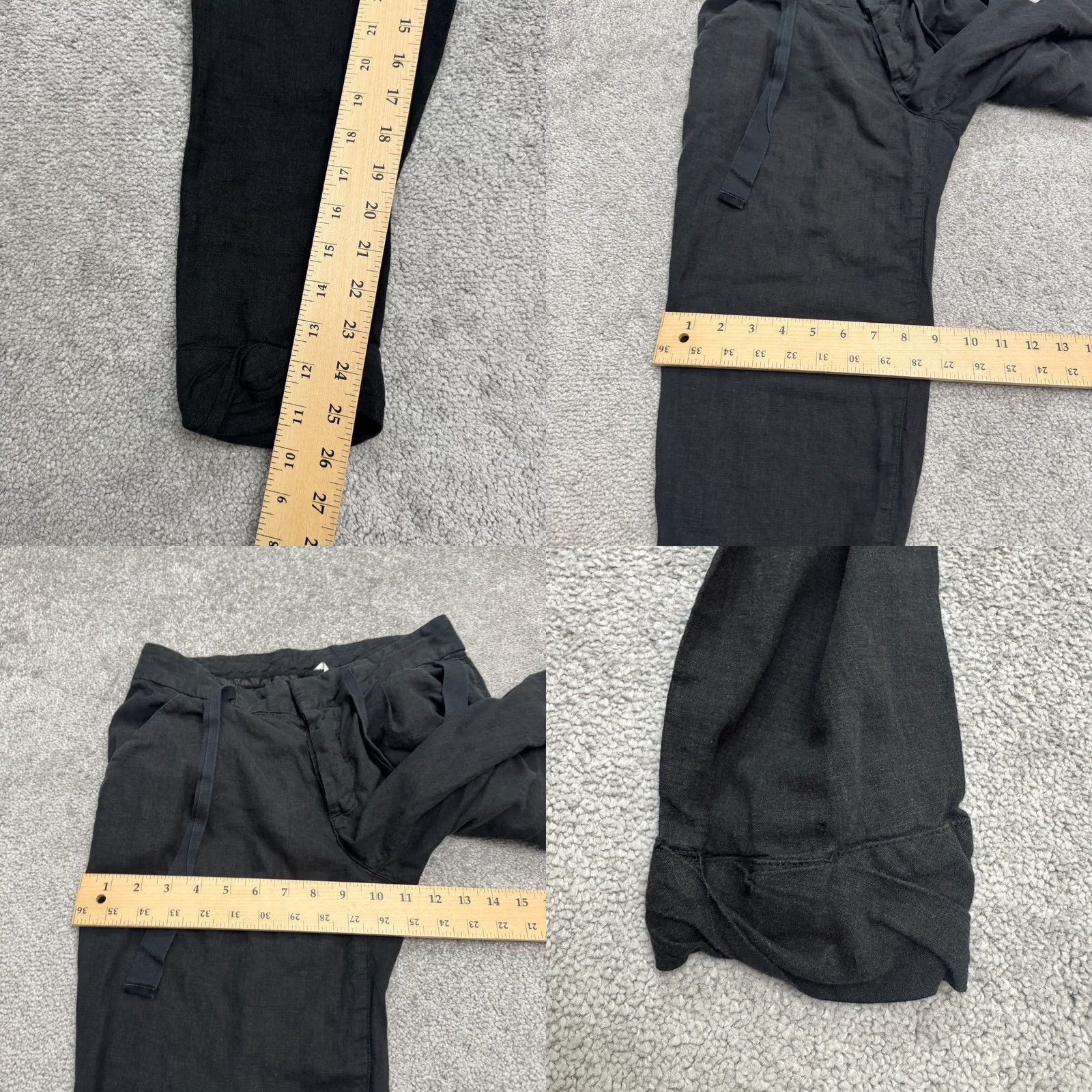 Free People Free People Pants Cropped Linen Blend Black Mid Rise 2 Womens Casual Boho Size 26" / US 2 / IT 38 - 9 Thumbnail