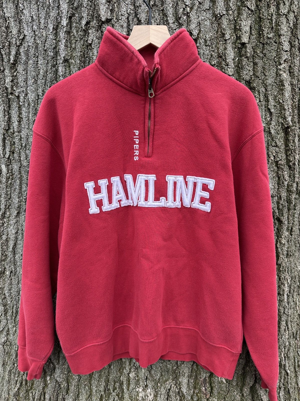 Jansport × Vintage Vintage Hamline Jansport Red Quarter Zip Sweatshirt Size US L / EU 52-54 / 3 - 1 Thumbnail