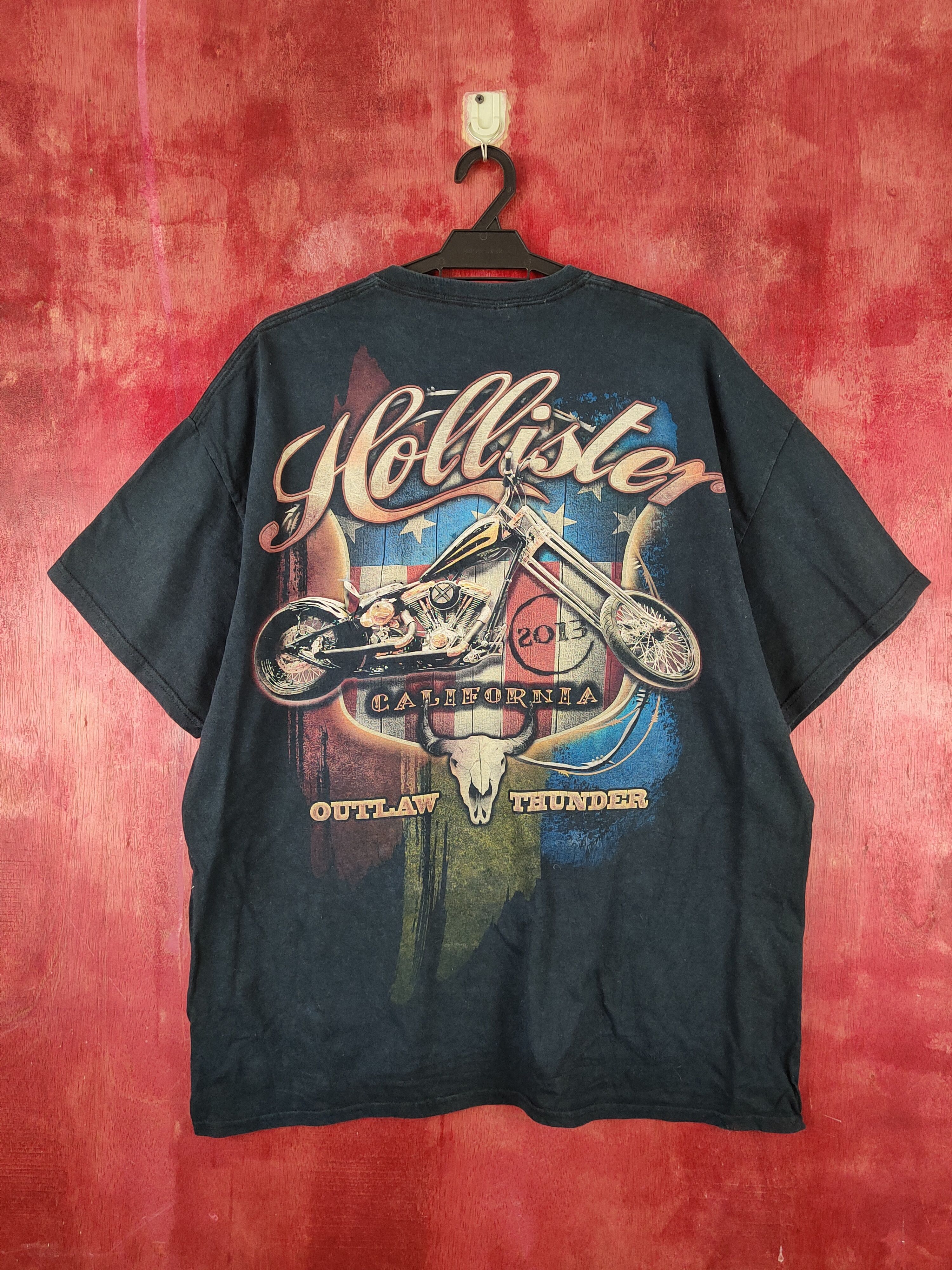 Indian Motorcycle Hollister outlaw thunder california Blue T-shirts #S2289 Size US XL / EU 56 / 4 - 1 Thumbnail
