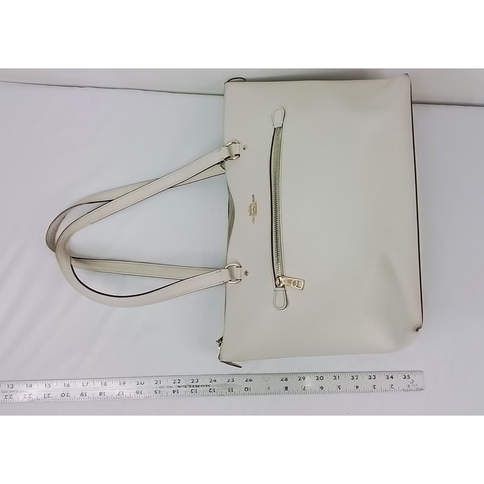 Coach Coach Gallery Leather Tote Purse Gold/Chalk F79608 #J3032 Size ONE SIZE - 19 Thumbnail