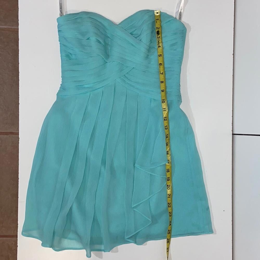 Designer David’s Bridal l Crinkle Chiffon Sweetheart Dress Size 2 Size XS / US 0-2 / IT 36-38 - 6 Thumbnail