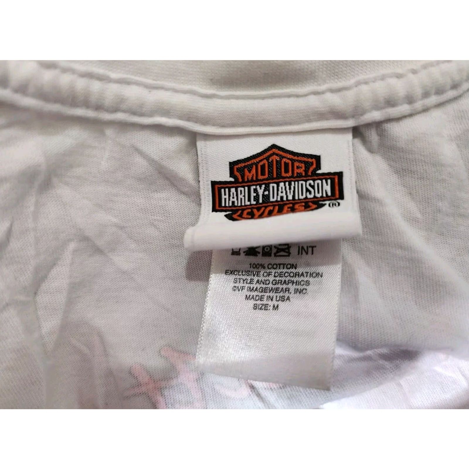 Harley Davidson Harley-Davidson Women's M White V-Neck T-Shirt Motorcycles Biker Double-Sided Casual Size M / US 6-8 / IT 42-44 - 6 Thumbnail