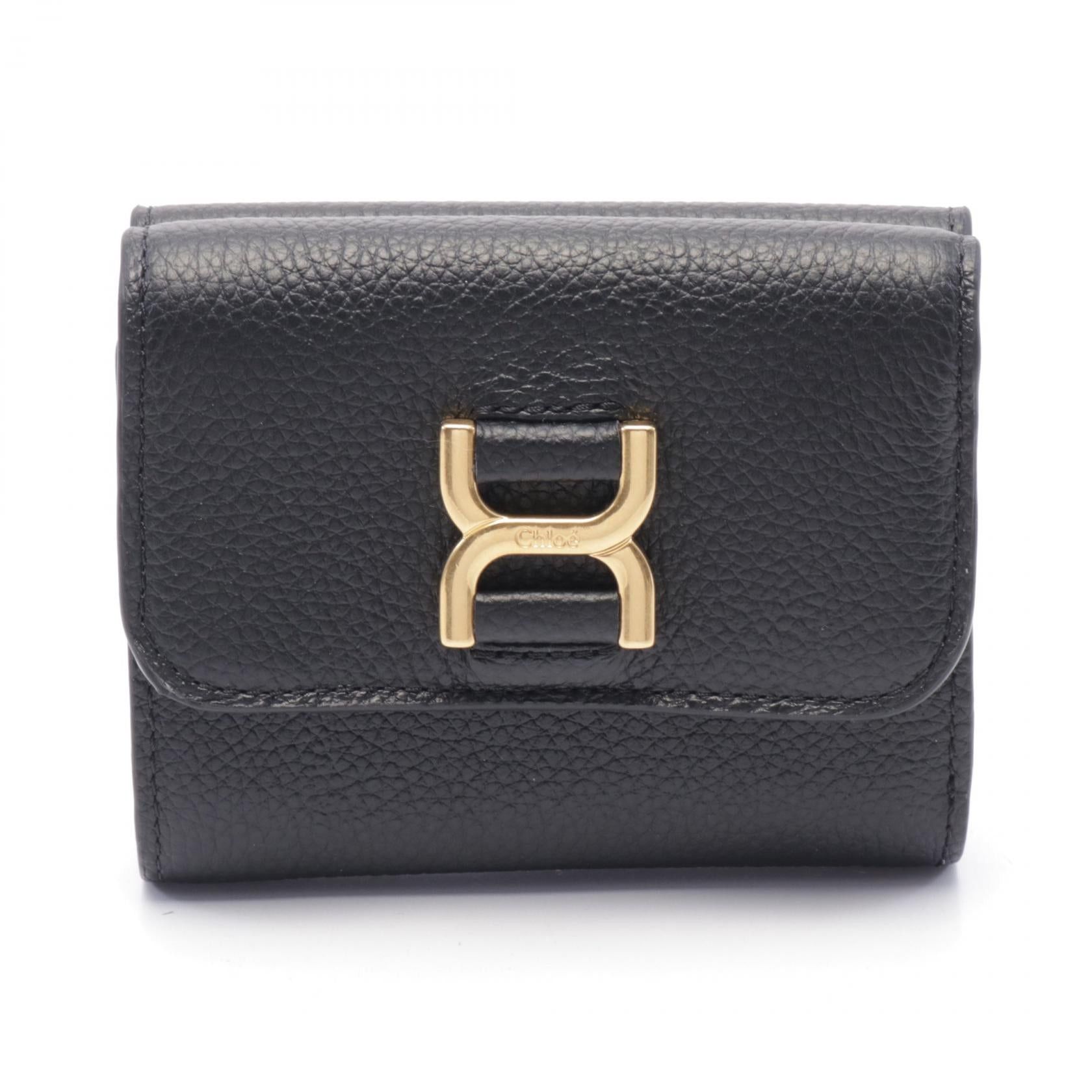 Chloe Chloe Marcie Small Trifold Wallet Leather Black Size ONE SIZE - 1 Thumbnail