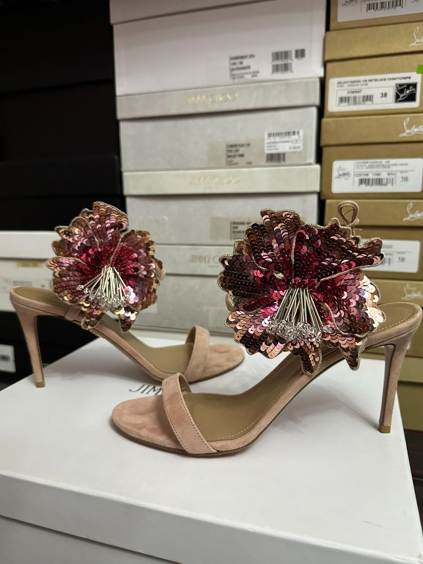 Aquazzura AQUAZZURA Pink Ankle Strap Sandals Size US 8 / IT 38 - 1 Thumbnail