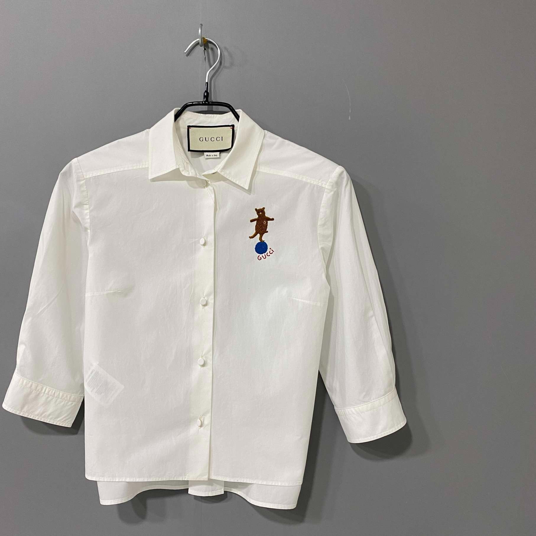 Gucci Gucci Circus embroidered logo white short shirt 2501-Nextar Size US XXS / EU 40 - 2 Thumbnail