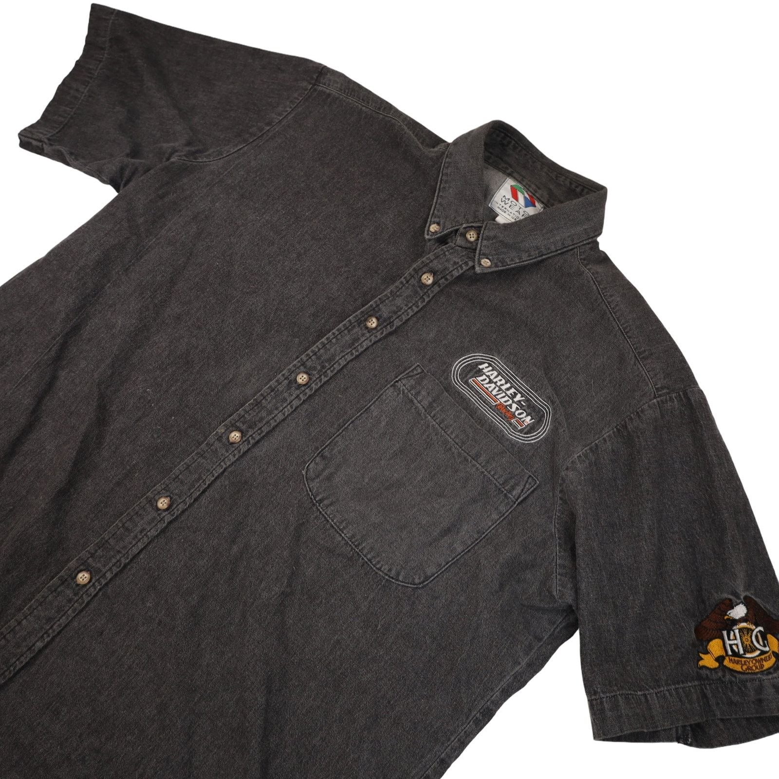 Harley Davidson × Vintage Vintage Harley Davidson Racing Embroidered Spellout Shirt Size US XL / EU 56 / 4 - 3 Thumbnail