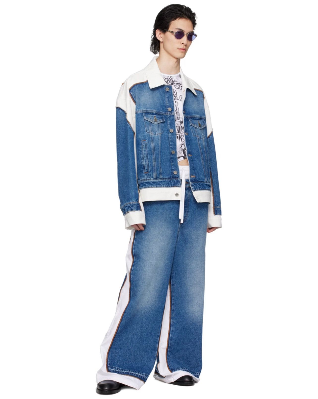 Jean Paul Gaultier The Trompe-l'œil Denim Pants Size US 30 / EU 46 - 11 Thumbnail
