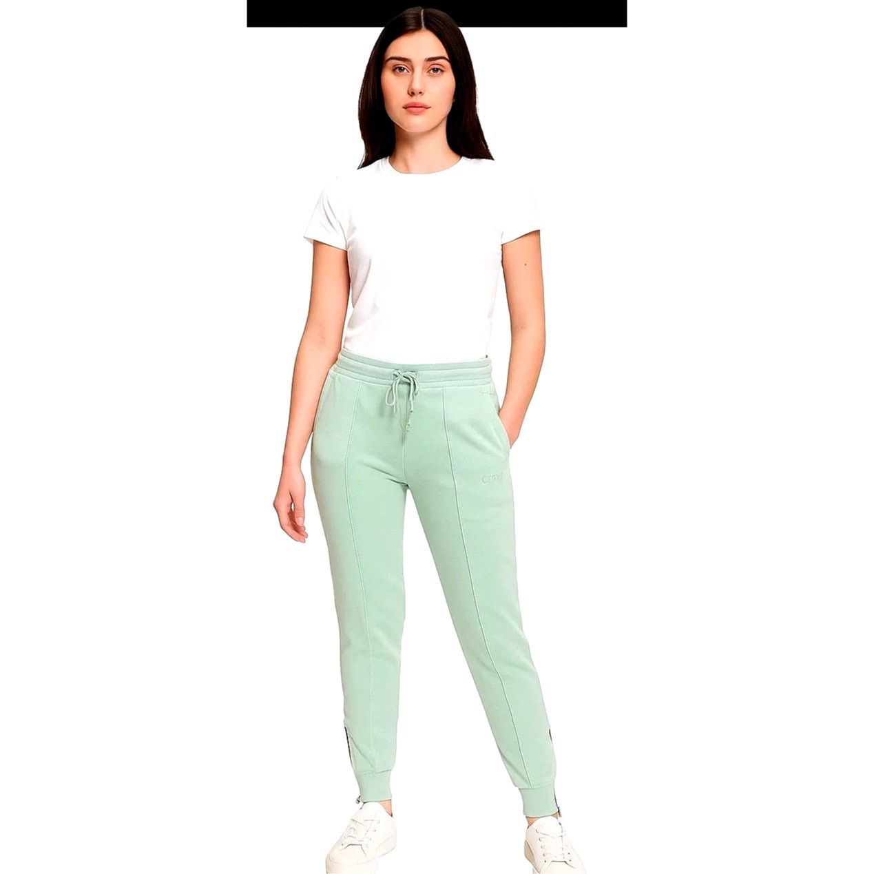 DKNY DKNY SPORT Women's Soft Teal Capri Sweatpants - L Size 35" - 1 Thumbnail