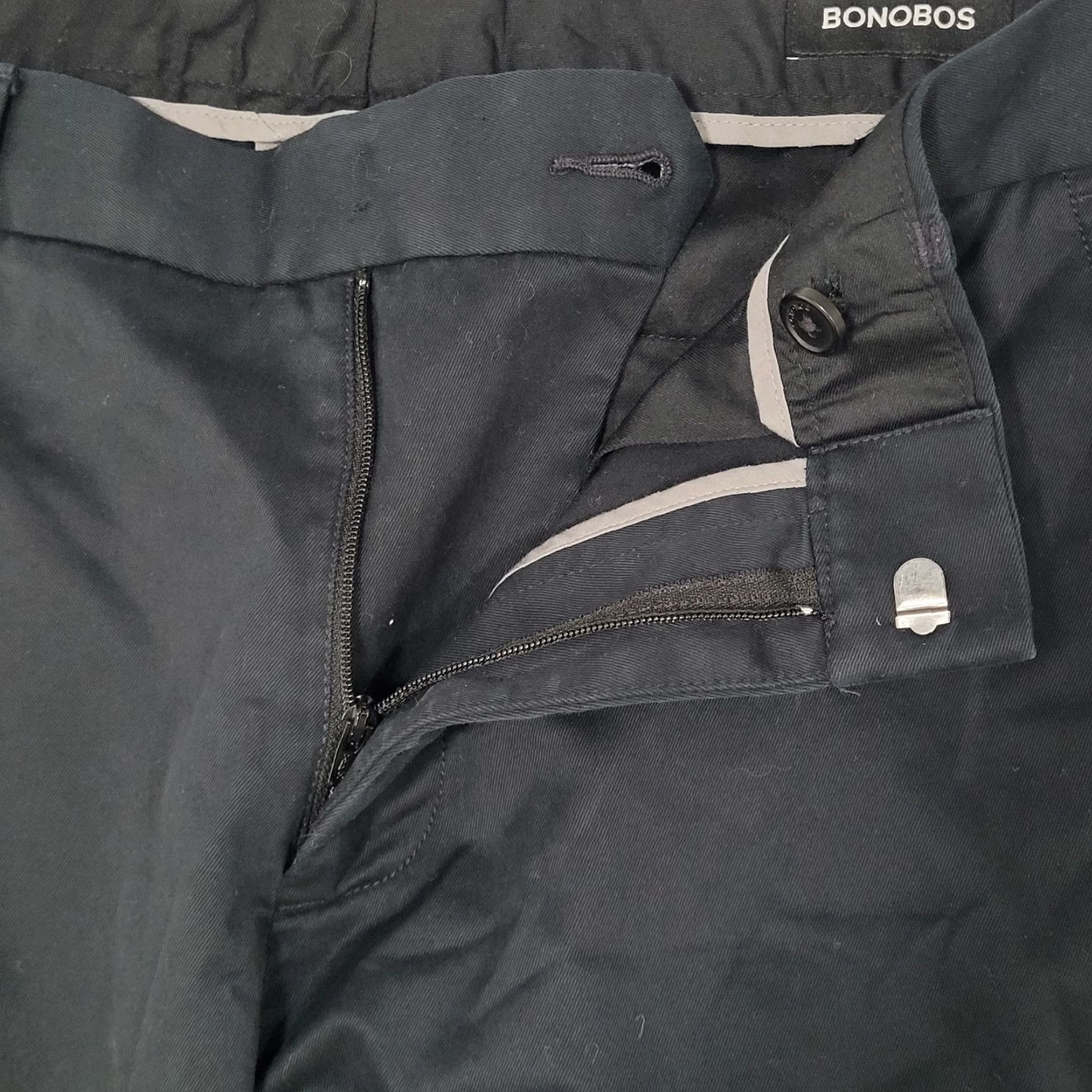 Bonobos Bonobos Pants 32x32 Black Slim Cotton Stretch Chino Flat Front Dress Mens Size US 32 / EU 48 - 5 Thumbnail