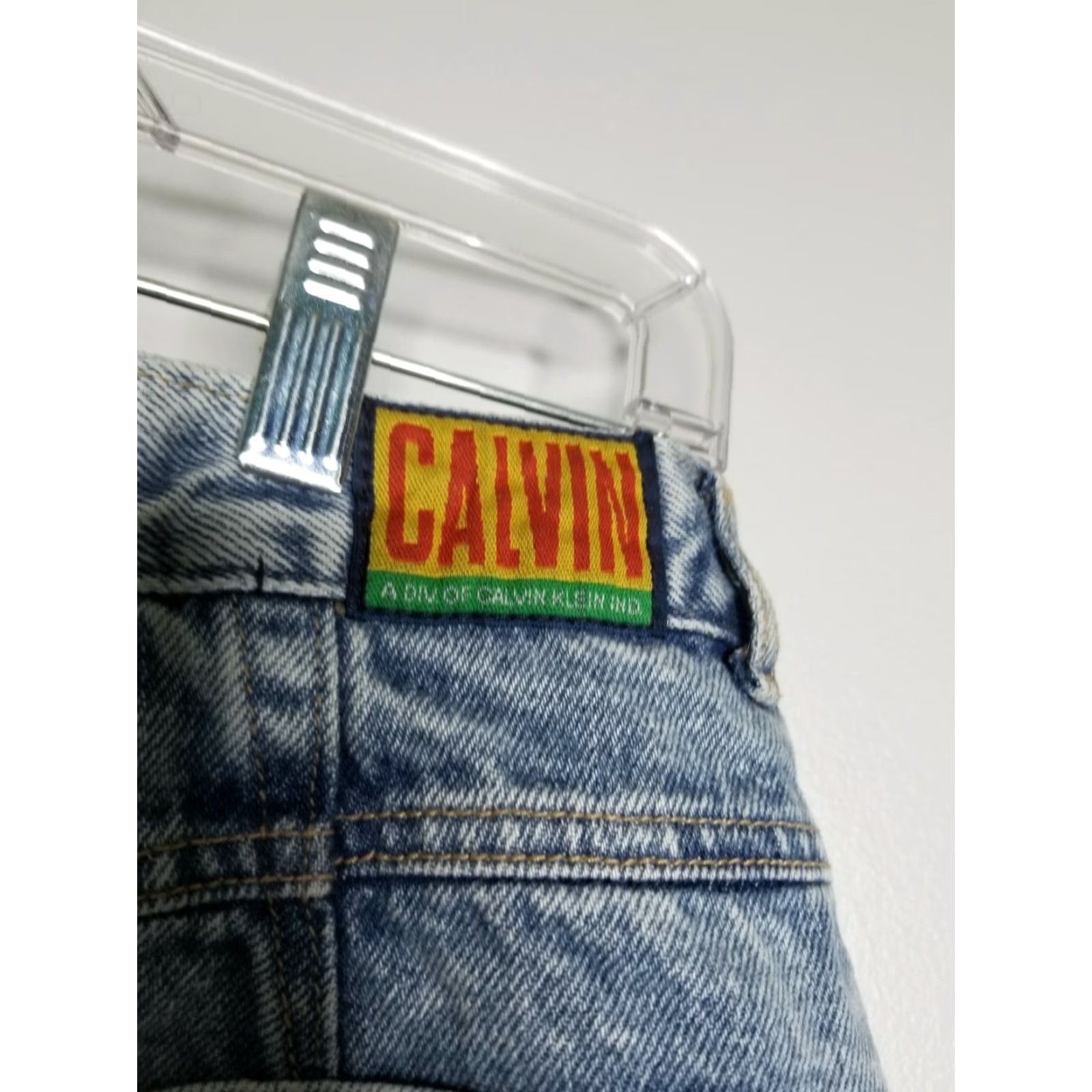 Calvin Klein VINTAGE Calvin Klein Denim Skirt Women Size 12 A-Line Knee Length Casual 80s USA Made Size 34" / US 12 / IT 48 - 3 Thumbnail