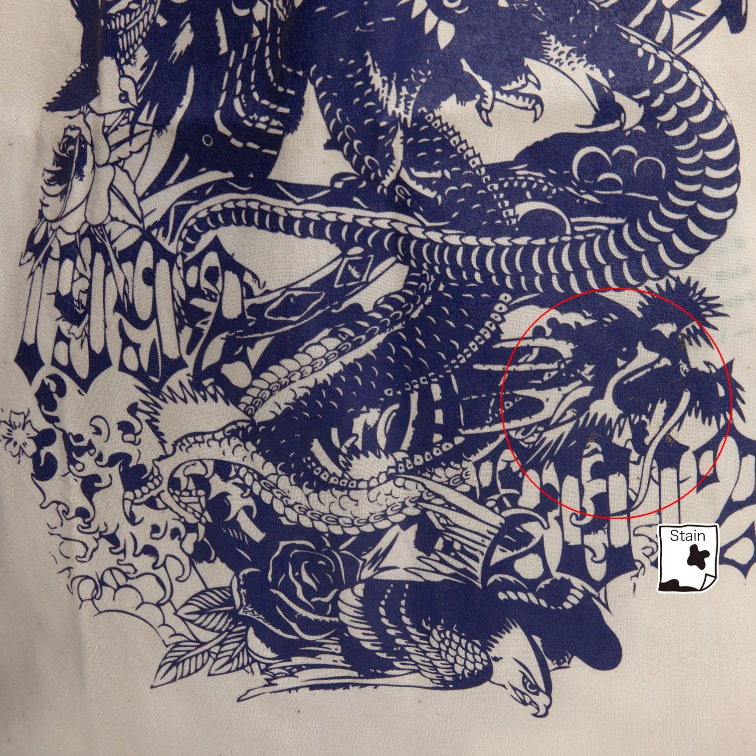 Jean Paul Gaultier Dragon Print Tote Bag in Cream and Blue Size ONE SIZE - 3 Thumbnail