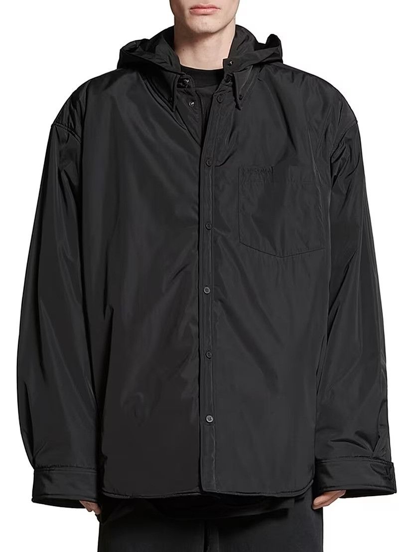 Balenciaga o1srvl11e0326 Shirt Parka Oversized in Black Size US XL / EU 56 / 4 - 1 Preview