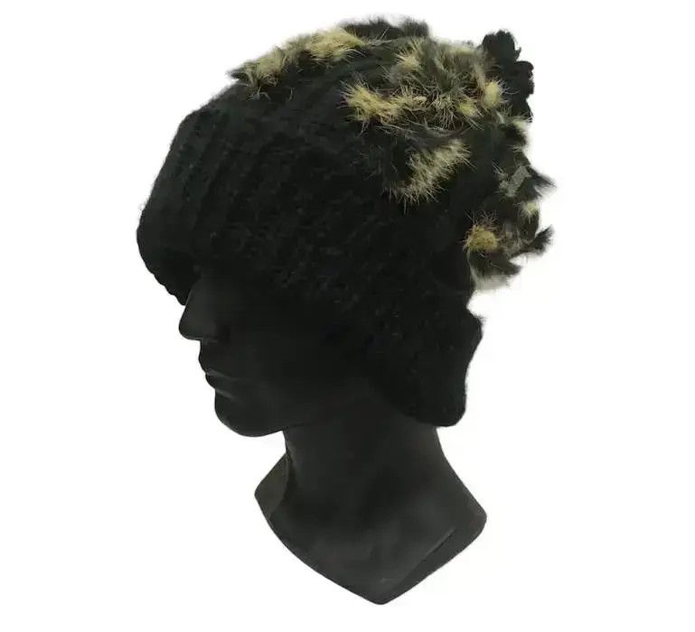 Vintage Japanese Brand Knit Fleece Beanie Hat Size ONE SIZE - 1 Thumbnail