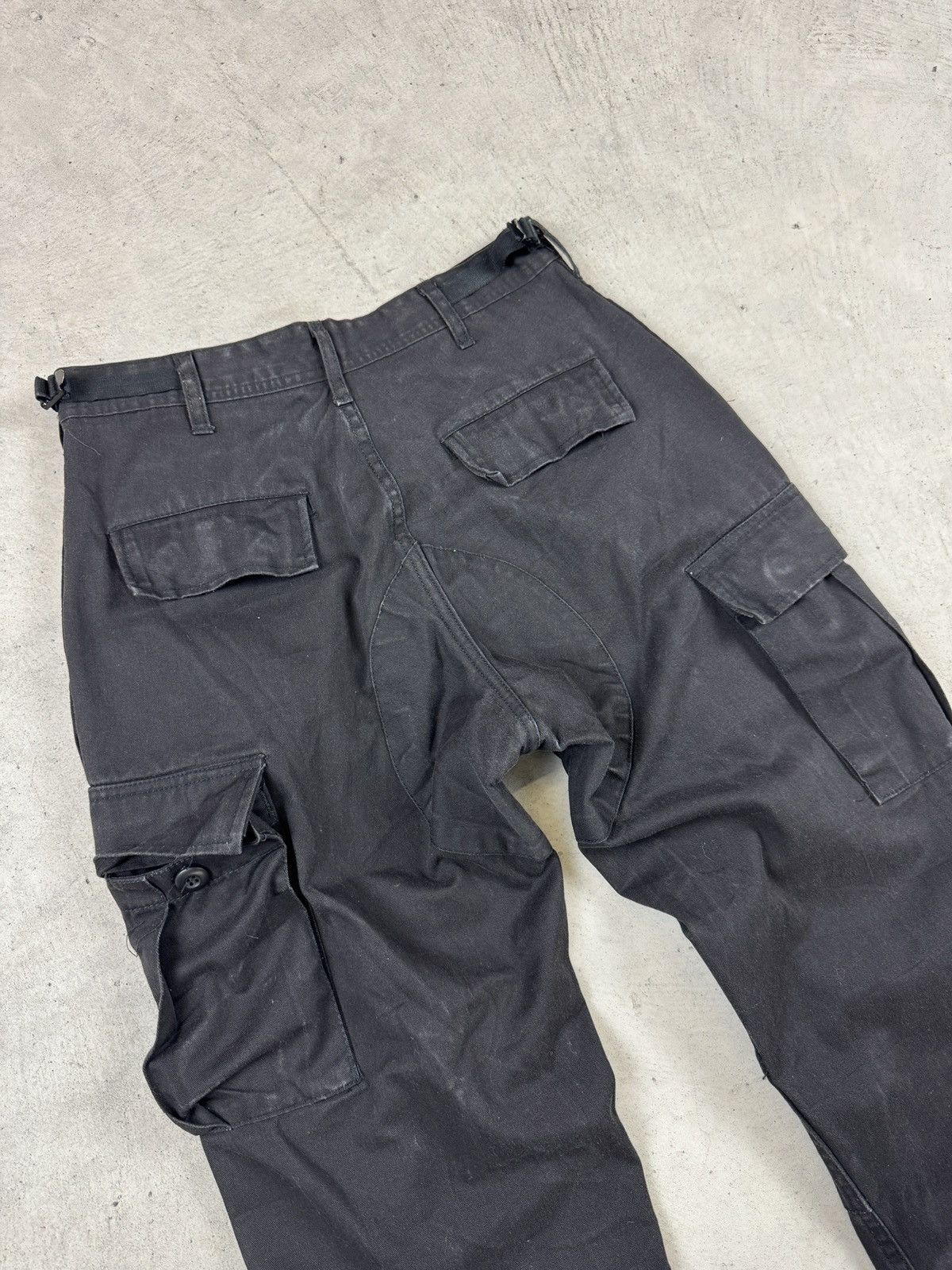 Vintage 1990s Military Black Cargo Pants with Handpainted Faces Size US 31 - 6 Thumbnail