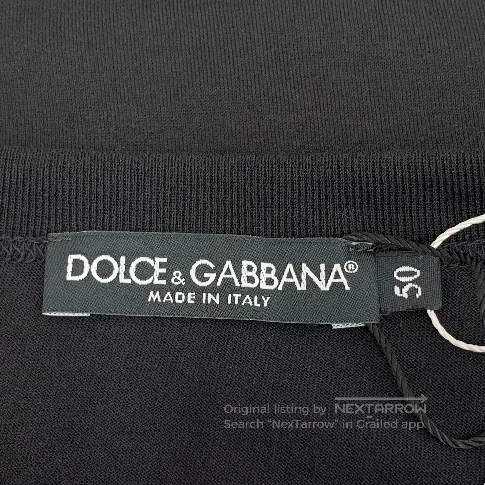 Dolce & Gabbana Dolce Gabbana Black Crown Embroidered Cotton Round Neck Si Size US L / EU 52-54 / 3 - 5 Thumbnail