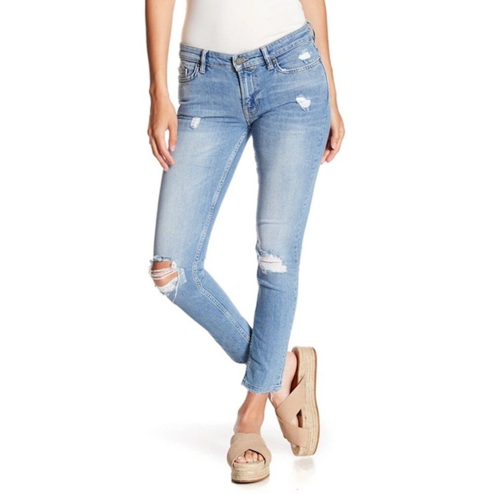 Allsaints AllSaints Mast Low Rise Skinny Distressed Jeans Size 24 Size 24" / US 00 / IT 34 - 1 Thumbnail