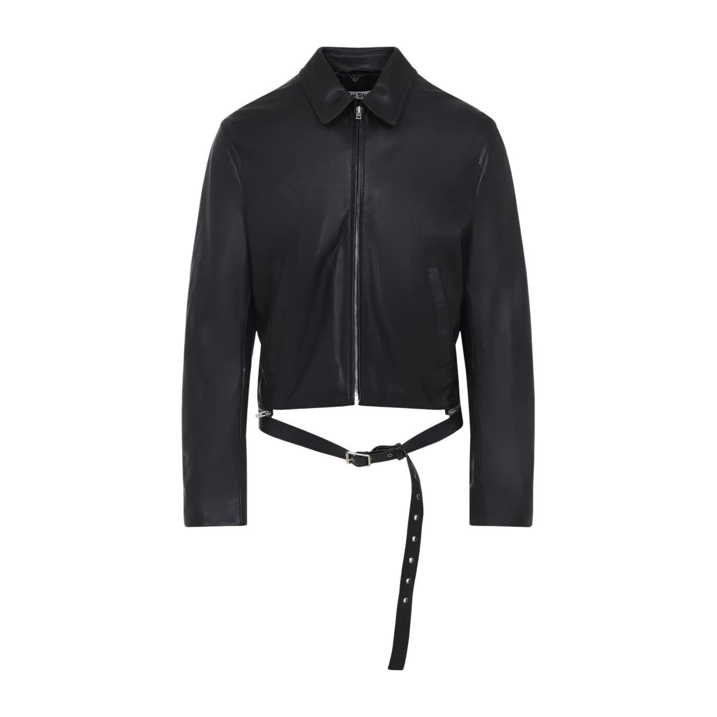 ACNE STUDIOS Men's Black Leather Jacket New (Men's size:XL;)