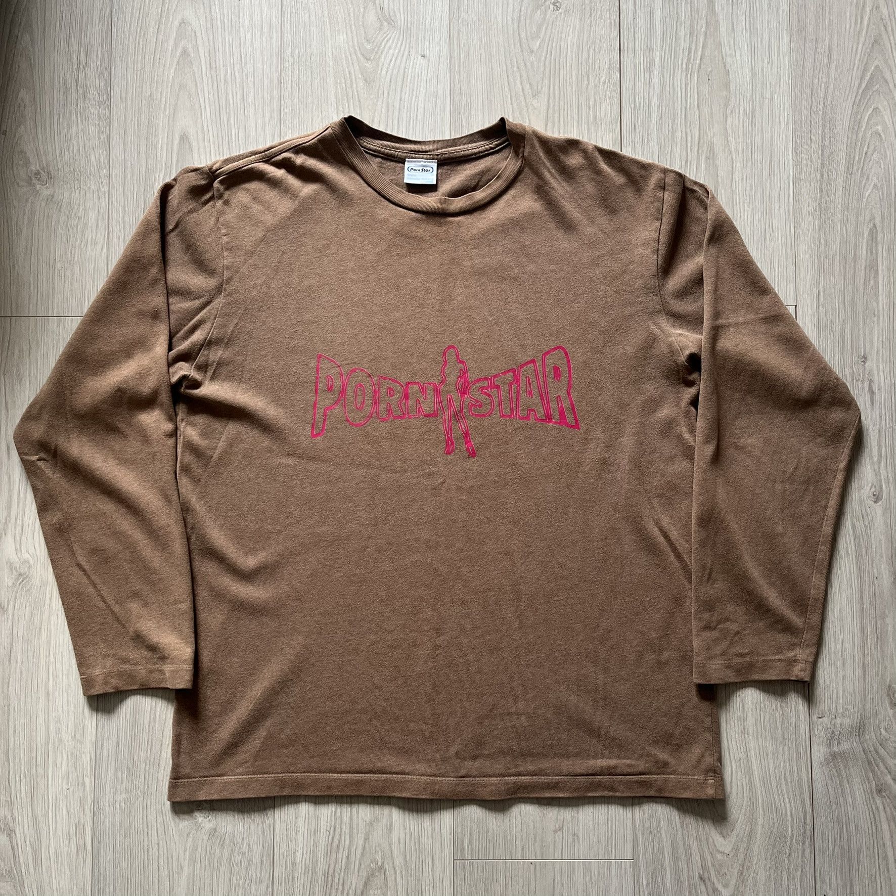 Vintage Porn Star Clothing Brown & Pink Longsleeve Size US L / EU 52-54 / 3 - 1 Thumbnail