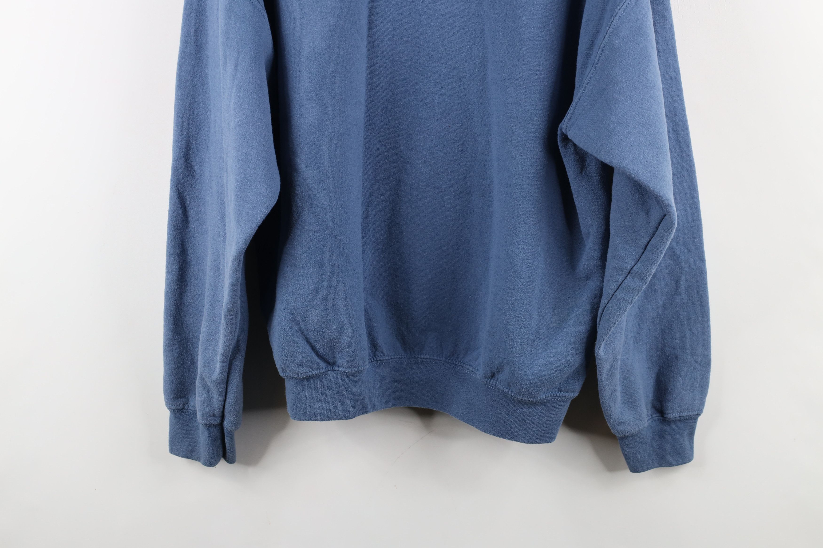Vintage Vintage 90s Streetwear Distressed Hoodie Sweatshirt Blue Size US XL / EU 56 / 4 - 13 Thumbnail