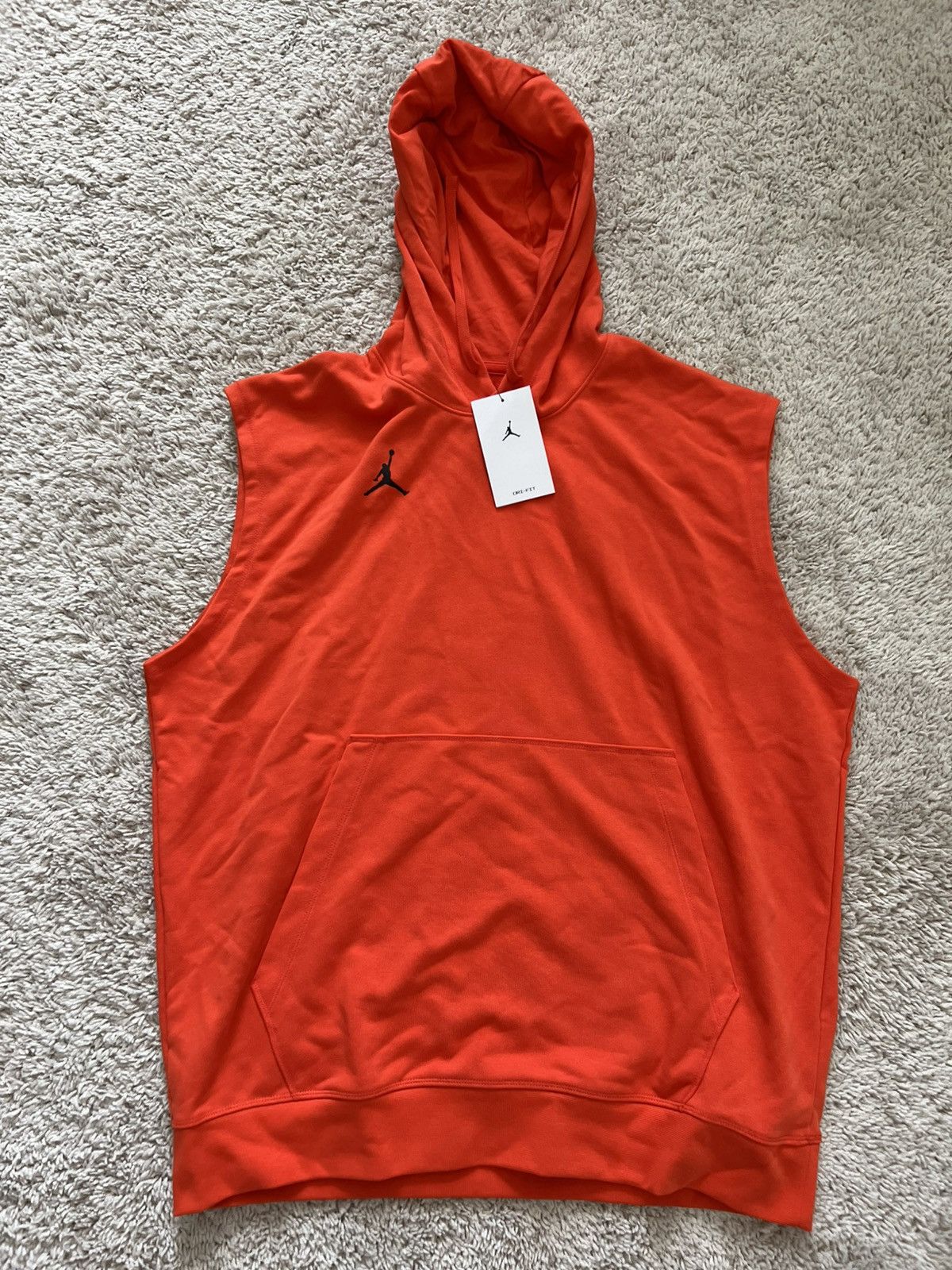 Jordan Brand Jordan Dri-FIT Fleece Sleeveless Hoodie Training Top Orange Size US L / EU 52-54 / 3 - 1 Thumbnail