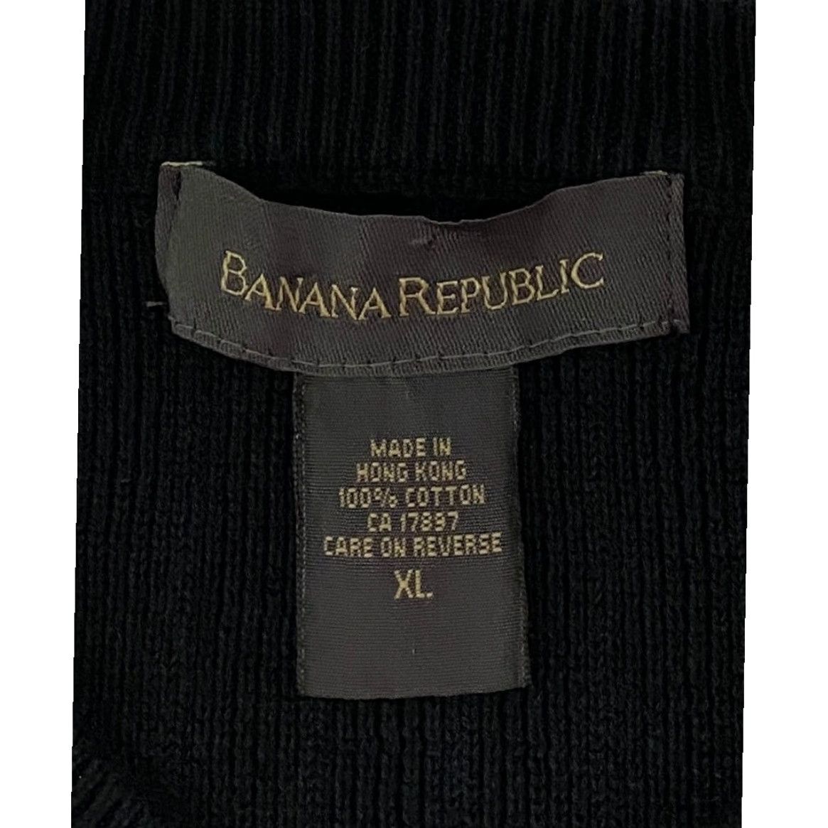 Banana Republic VINTAGE Banana Republic Mens XL Long Sleeve Cotton Ribbed Knit Pullover Sweater Black Size US XL / EU 56 / 4 - 2 Thumbnail