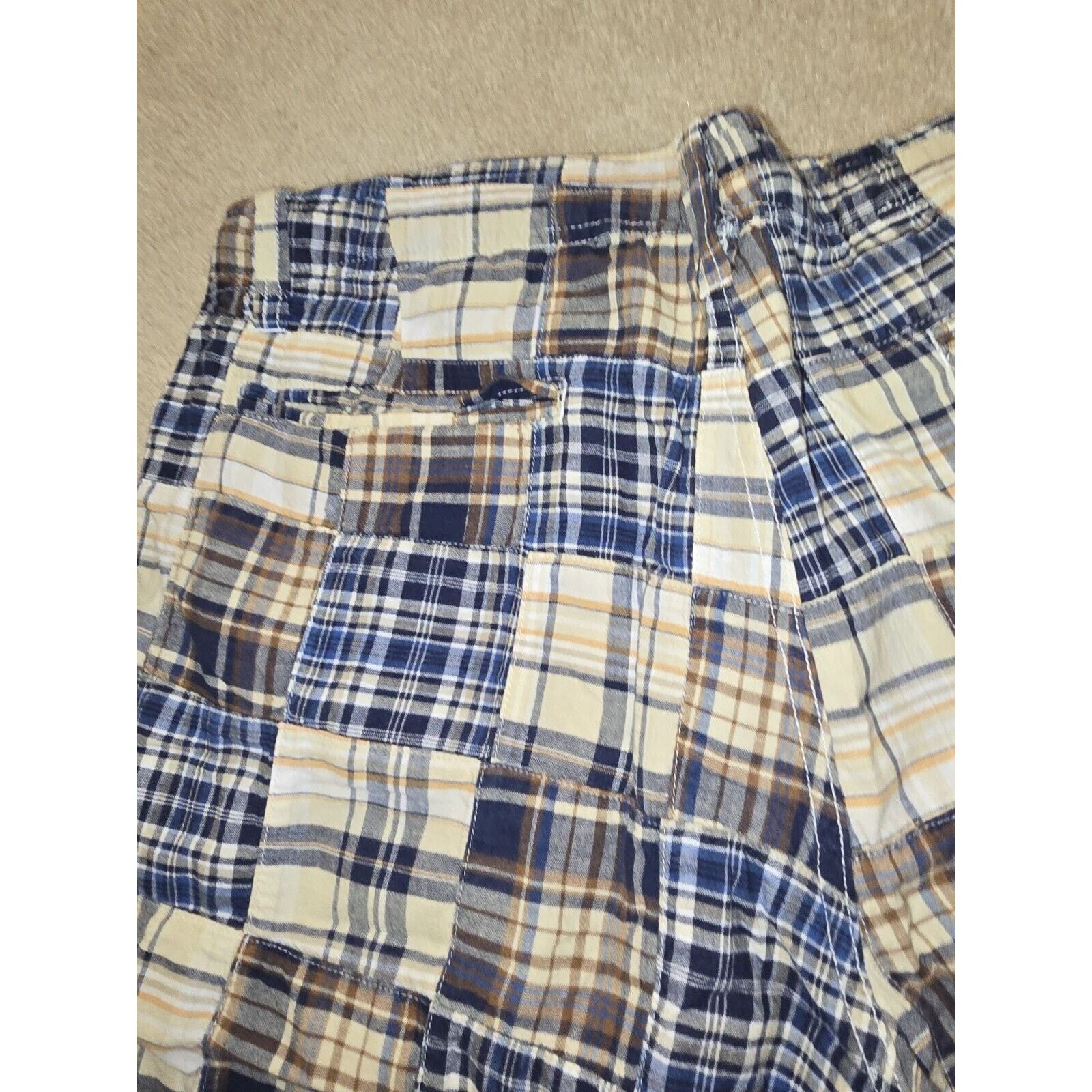 J.Crew J. Crew Field Shorts Mens 35 Blue Patchwork Plaid Drawstring Size US 35 - 5 Thumbnail