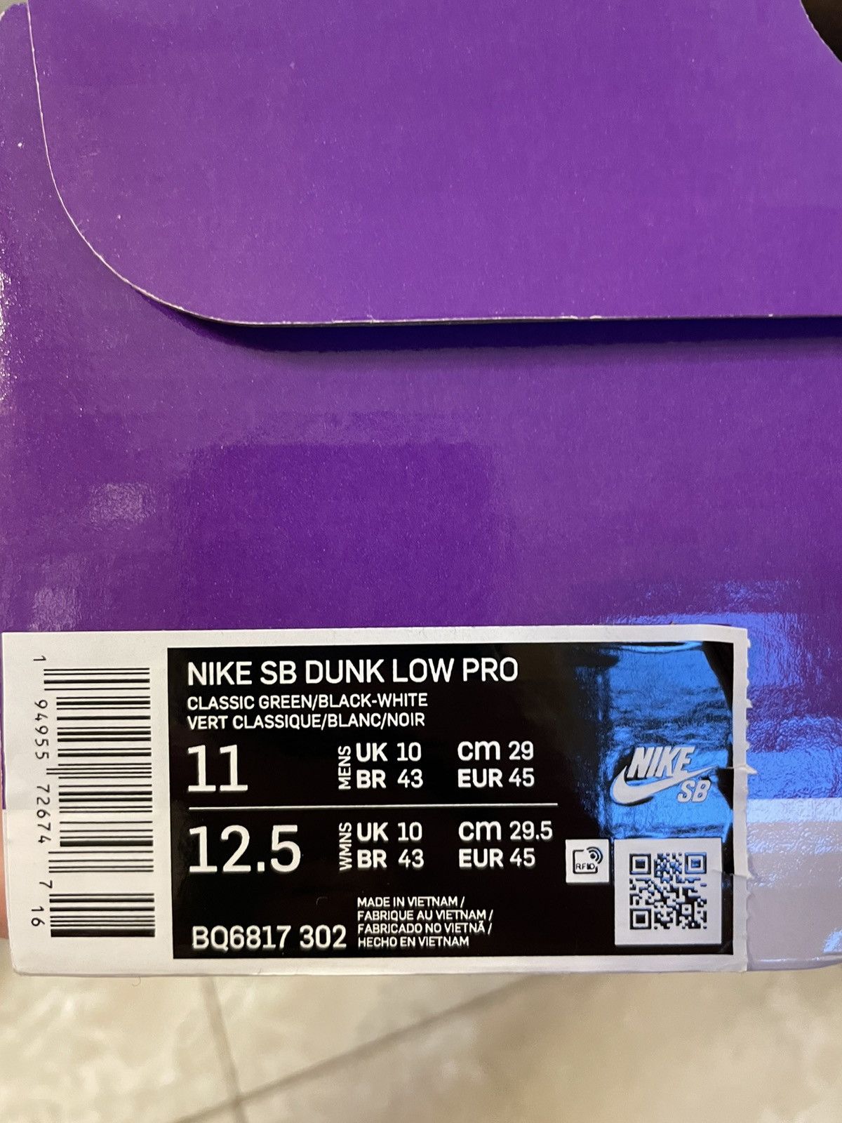 Nike Nike SB Dunk low pro classic green/black-white Size US 11 / EU 44 - 8 Thumbnail