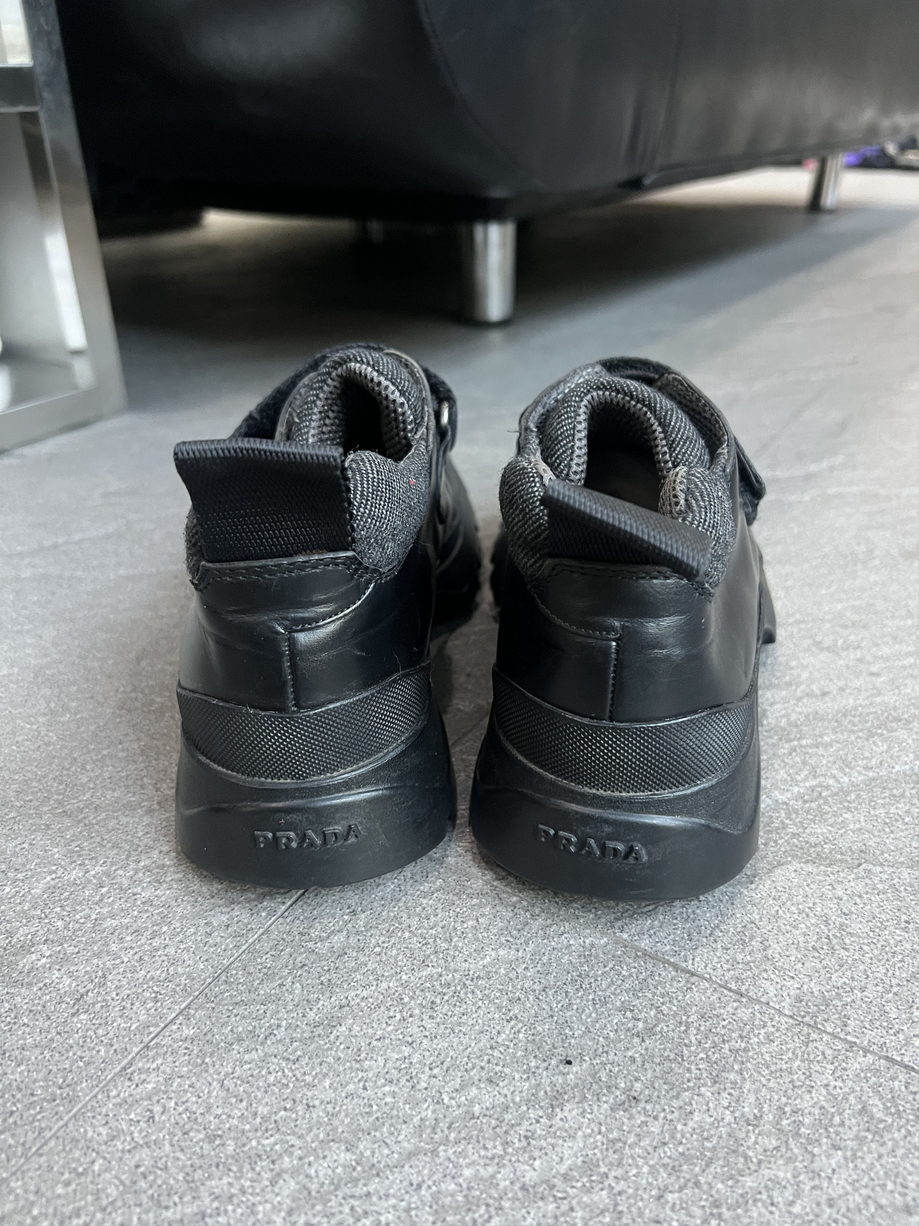 Prada Prada Sport Vibram Strap Chunky Leather Sneakers US 7 Black Size US 7 / EU 40 - 5 Thumbnail