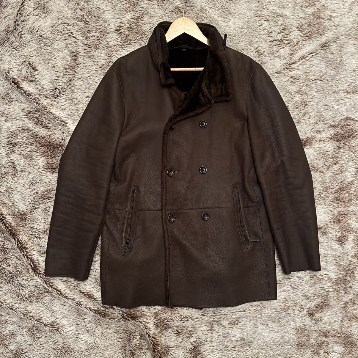 Armani Collezioni Armani Collezioni 100% Sheepskin Shearling Leather Jacket Size US L / EU 52-54 / 3 - 1 Thumbnail