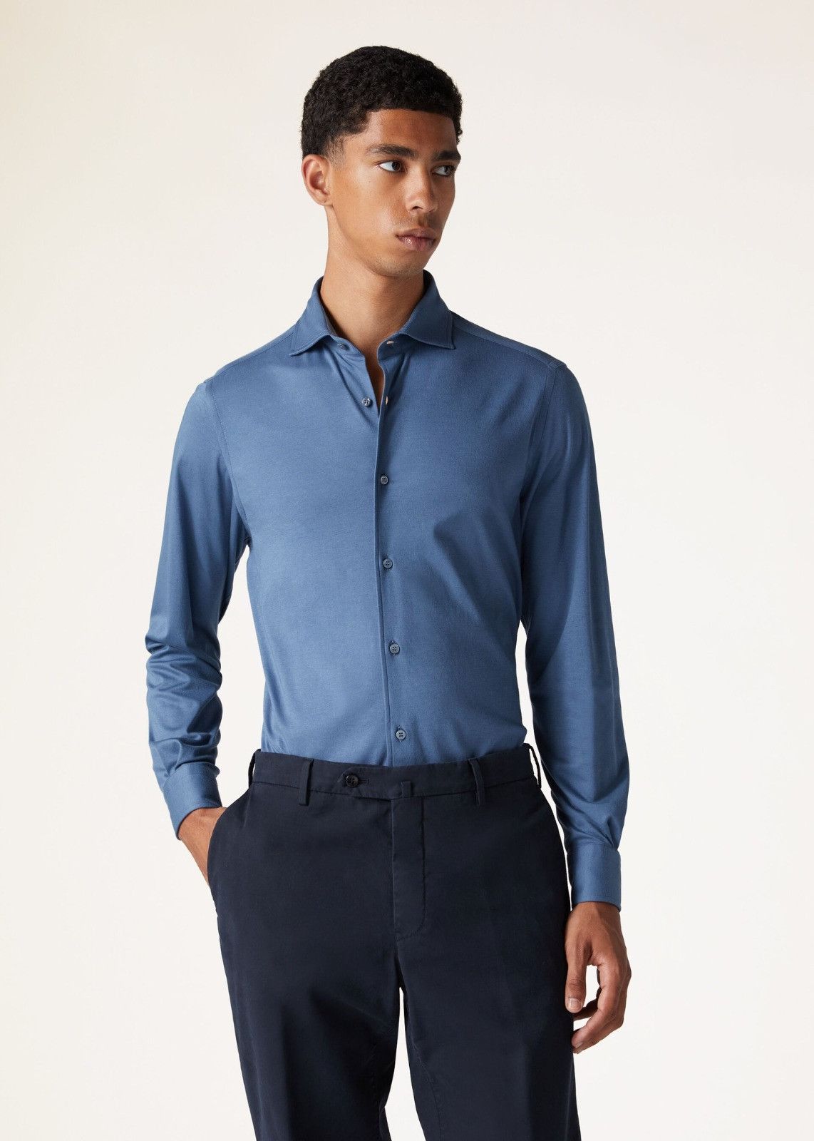 Loro Piana o1srvl11e0325 FAL6123 Andrew Shirt in Blue Size US S / EU 44-46 / 1 - 7 Thumbnail