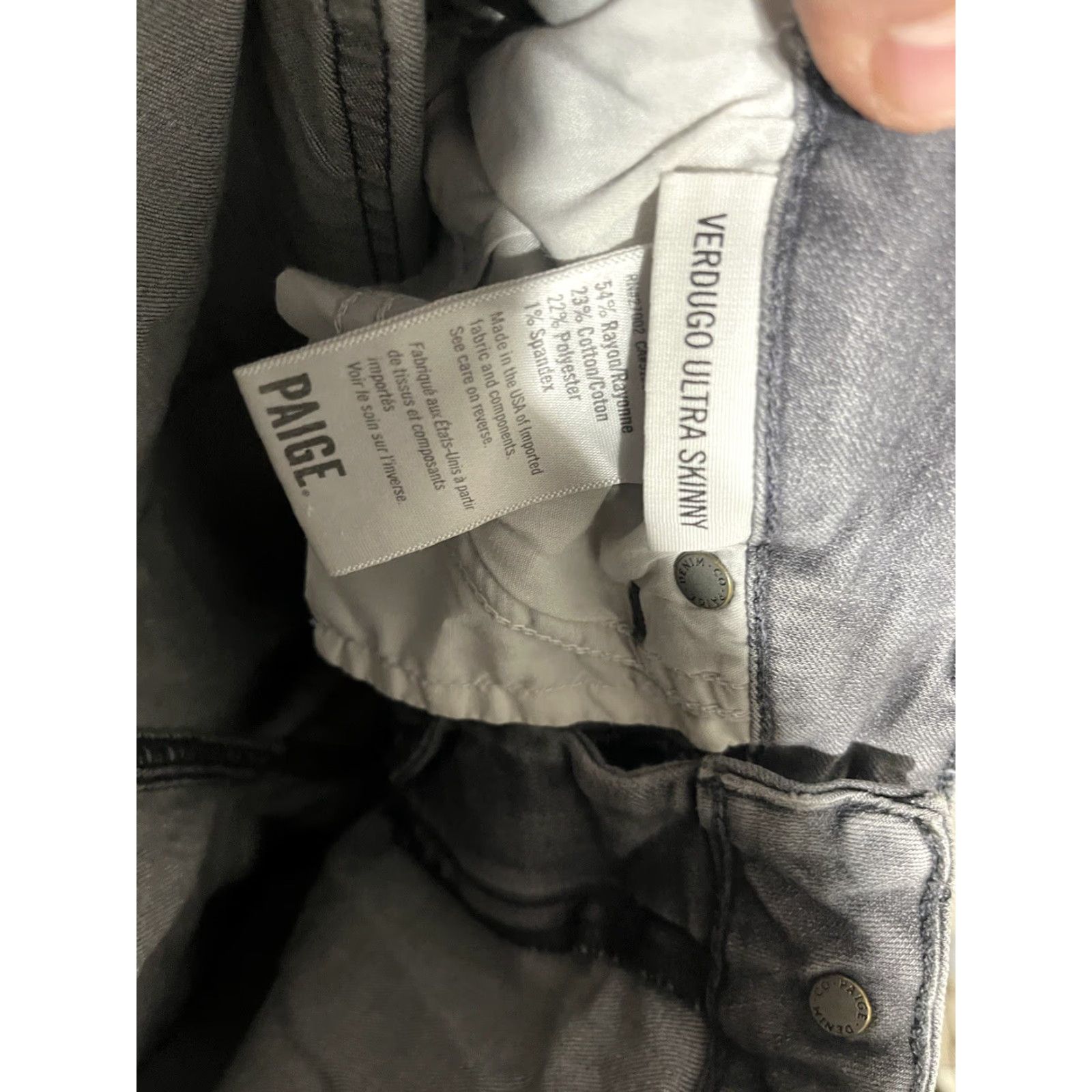 Paige Paige Jeans Womens Size 27 Gray Verdugo Ultra Skinny Denim Casual Ladies 28x29 Jeans Skinny Gray Womens 27 Age? Size 27" / US 4 / IT 40 - 6 Thumbnail