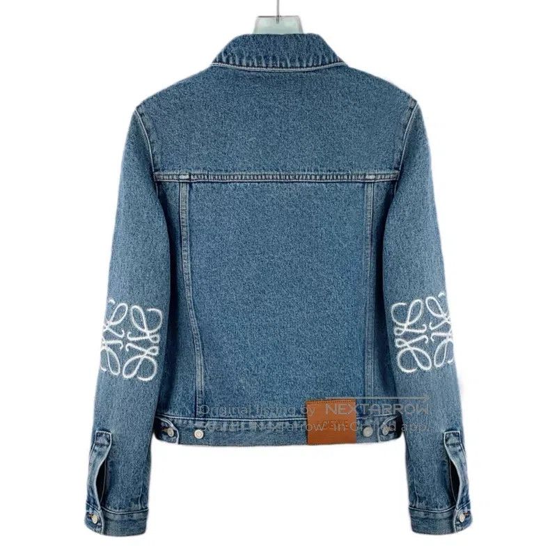 Loewe Loewe Blue Logo Embroidered Leather Label Cotton Denim Jac Size XXS / US 00 / IT 34 - 2 Thumbnail