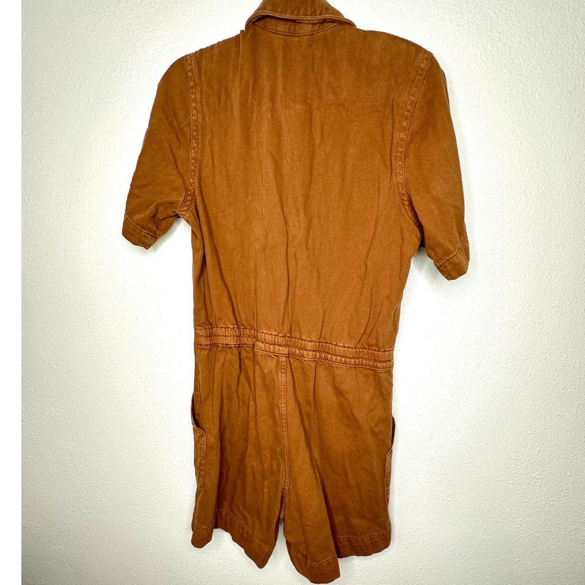 Everlane Everlane The Denim Short Coverall Cotton Brown Rust Romper 6 Size 28" / US 6 / IT 42 - 2 Thumbnail