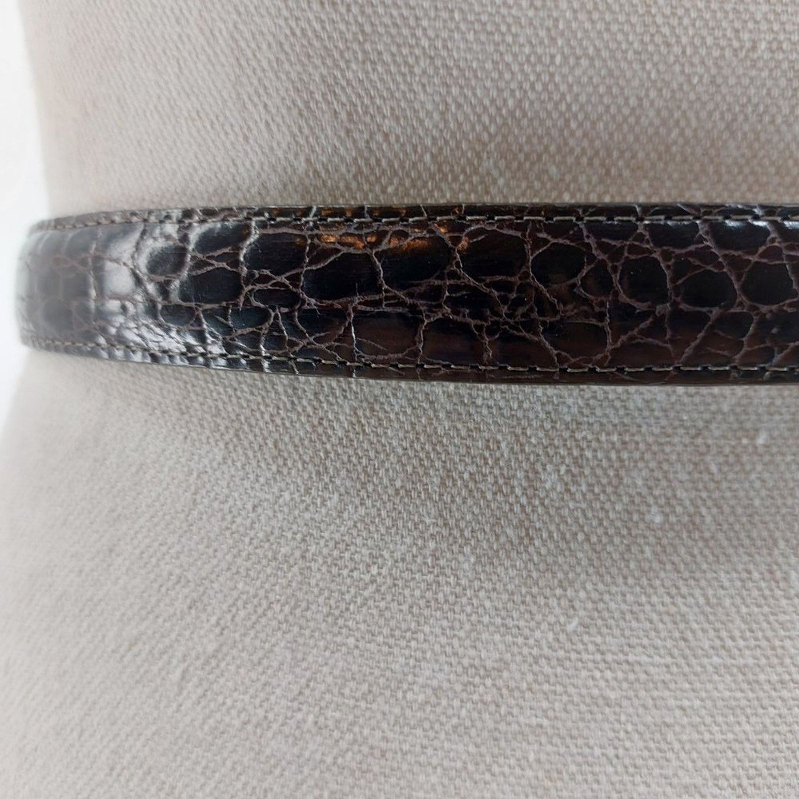 Brighton Vintage Brighton Classic Brown Genuine Leather Belt Size 26 - 10 Thumbnail