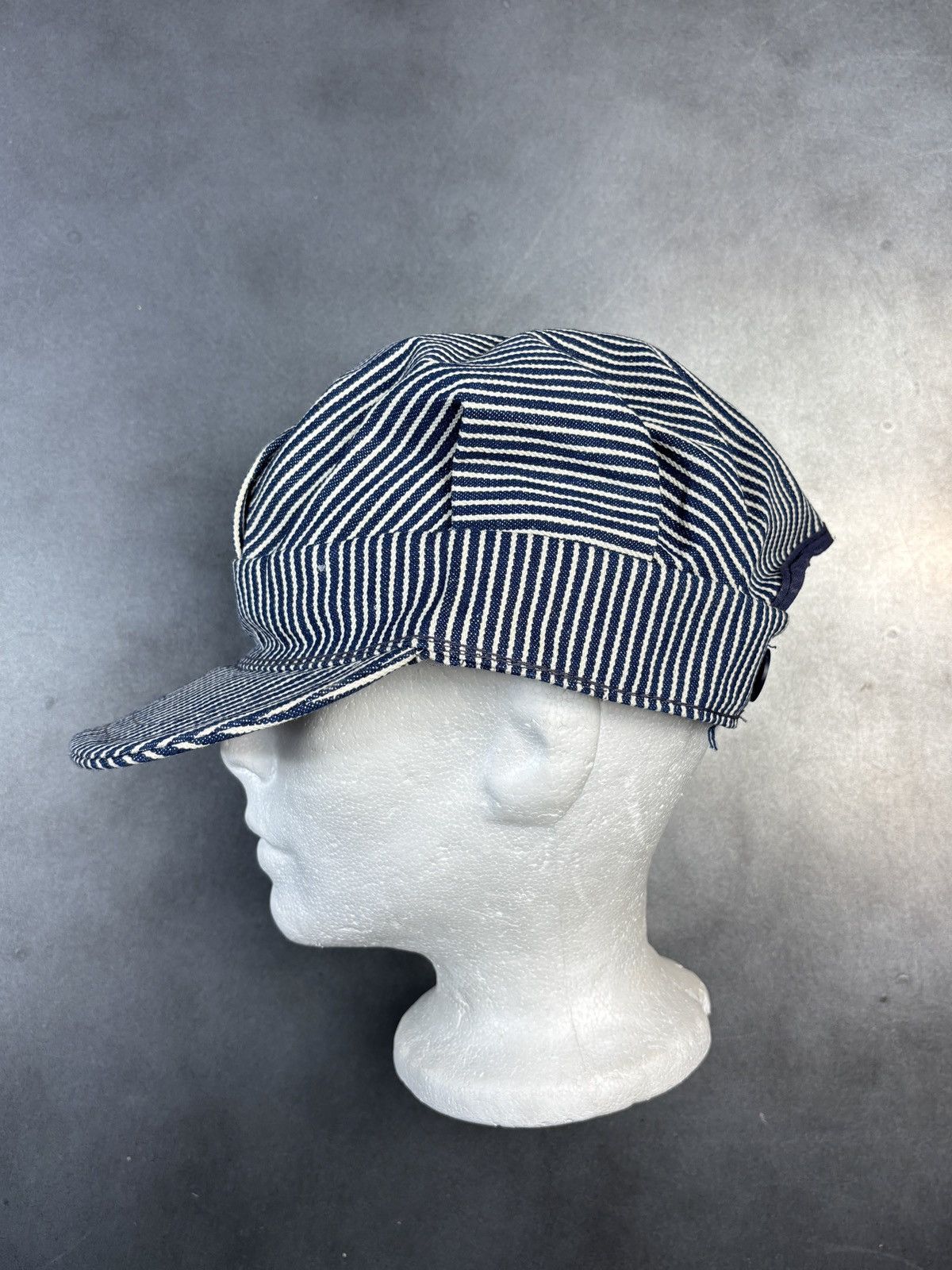Vintage Vintage Hickory Stripe Hat Conductors Cap Engineer Snapback Size ONE SIZE - 8 Thumbnail