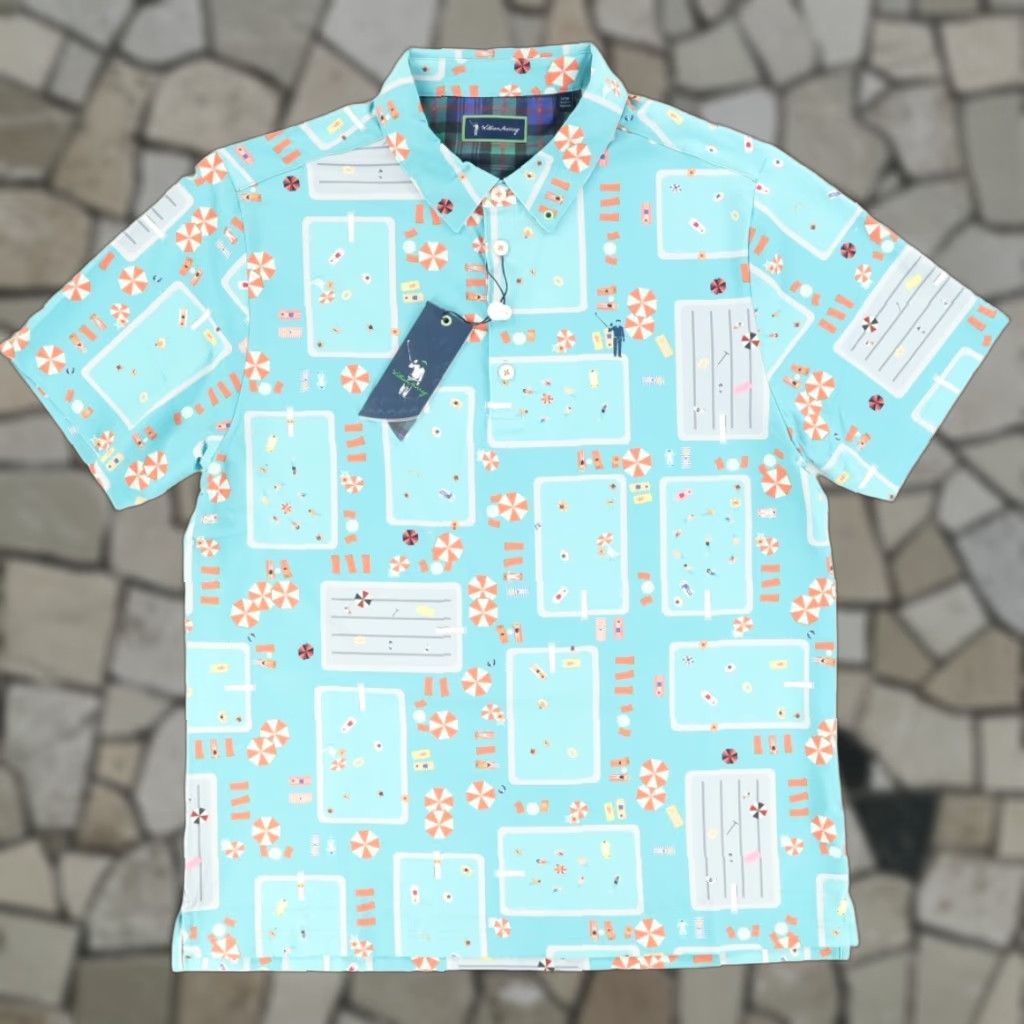 Vintage William Murray Fish Outta Water Golf Stretch Polo Shirt Blue Men's L Shirt Size US L / EU 52-54 / 3 - 1 Thumbnail