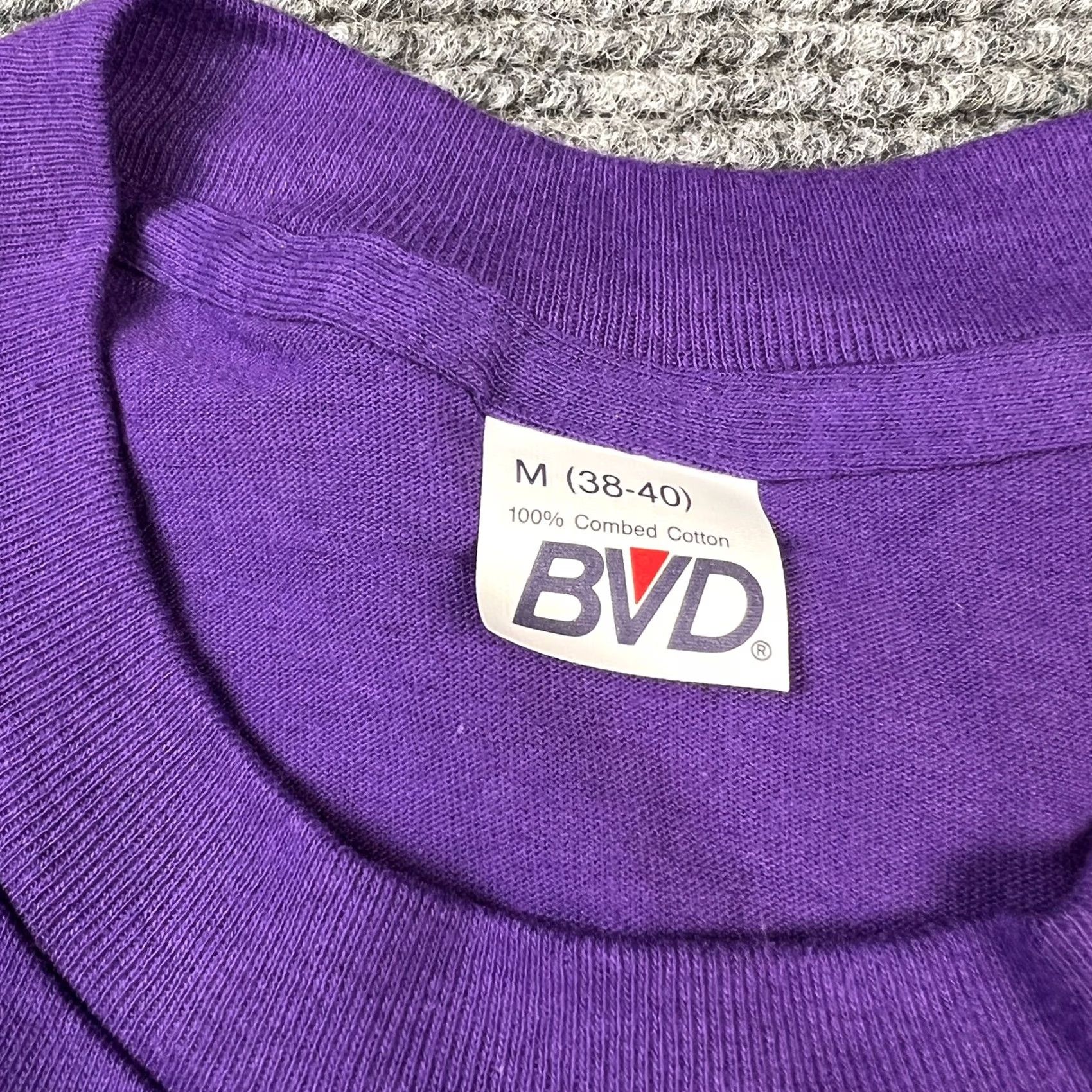 Vintage VINTAGE BVD Shirt Mens M Purple Single Stitch Selvedge Pocket 80s 70s Deadstock USA Size US M / EU 48-50 / 2 - 2 Thumbnail