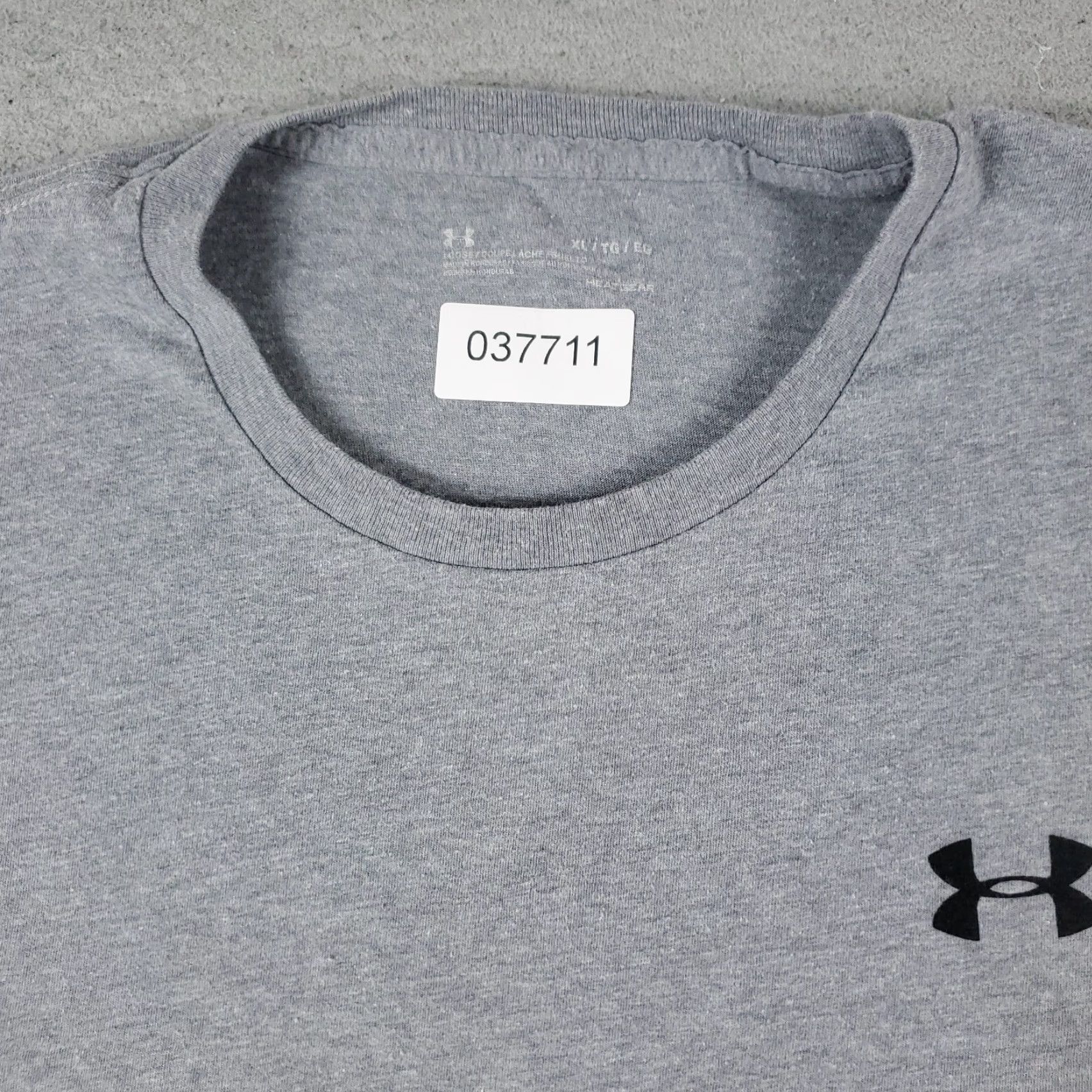 Under Armour Under Armour T Shirt Mens XL Gray Active Workout Gym Short Sleeve Regular Breathable Logo Sports Modern Shirts Mens Size US XL / EU 56 / 4 - 3 Thumbnail