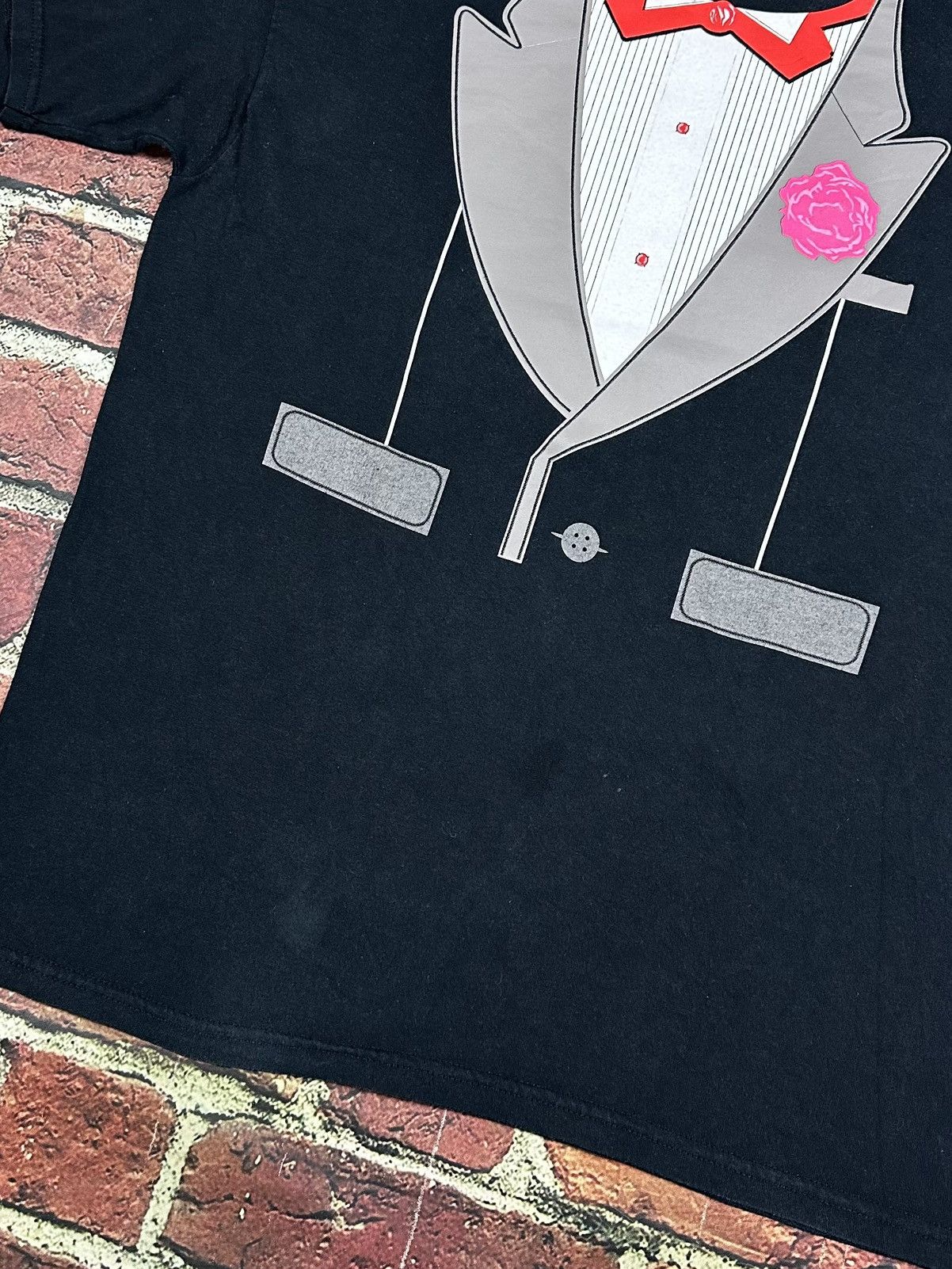 Gildan Vintage Tuxedo Graphic T Shirt Joke Y2K Funny Suit Humor Size US XL / EU 56 / 4 - 6 Thumbnail