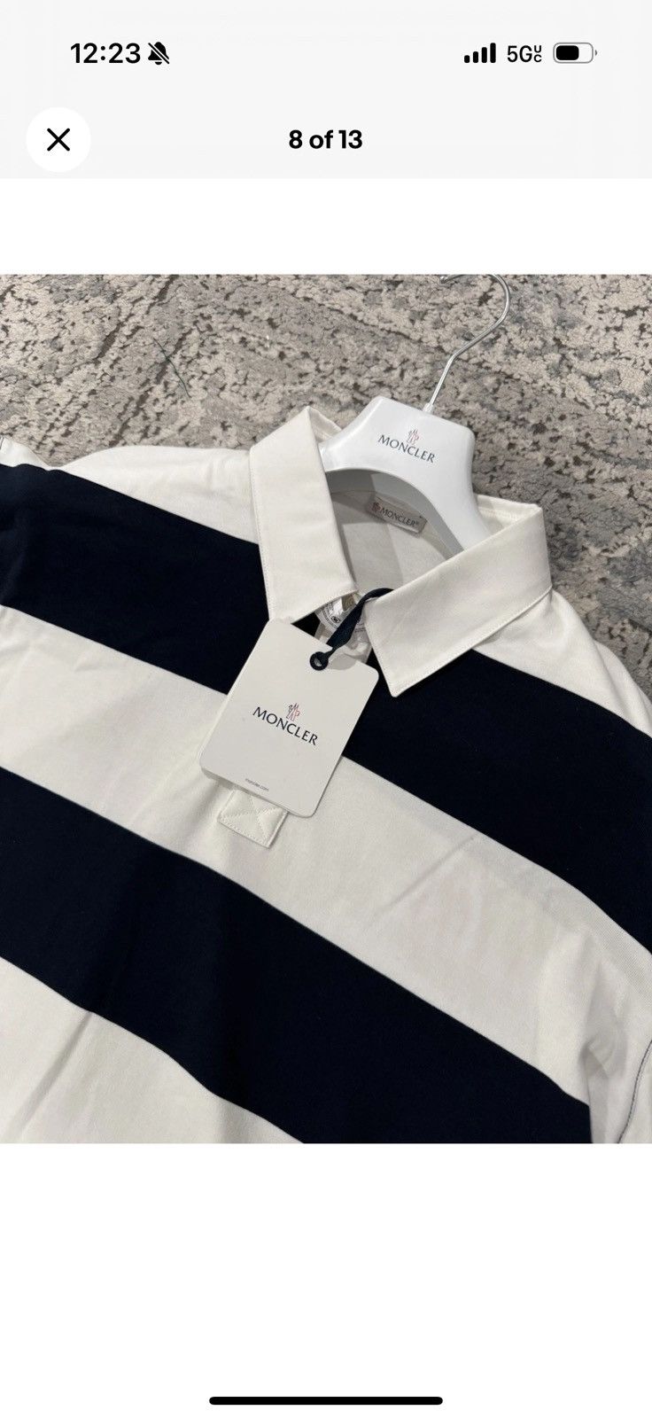 Moncler Moncler White & Navy Long Sleeve Rugby Shirt Size XL NWT Size US XL / EU 56 / 4 - 8 Thumbnail