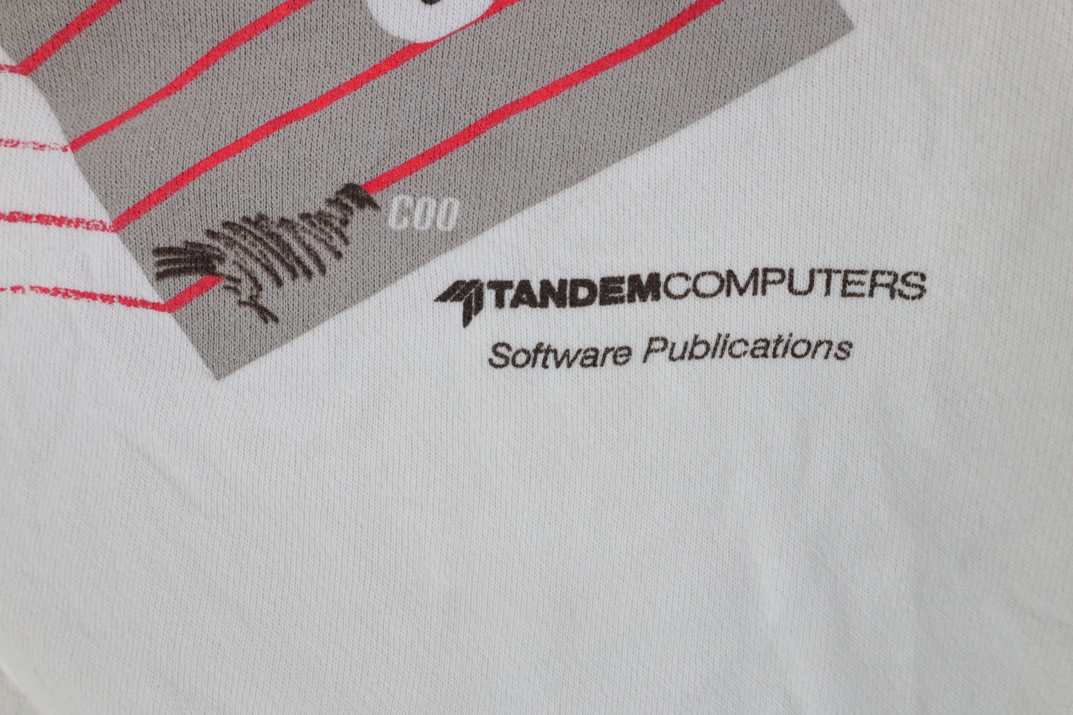Hanes × Vintage Vintage 80s Tandem Computers On COO Sweatshirt White USA Size US L / EU 52-54 / 3 - 5 Thumbnail