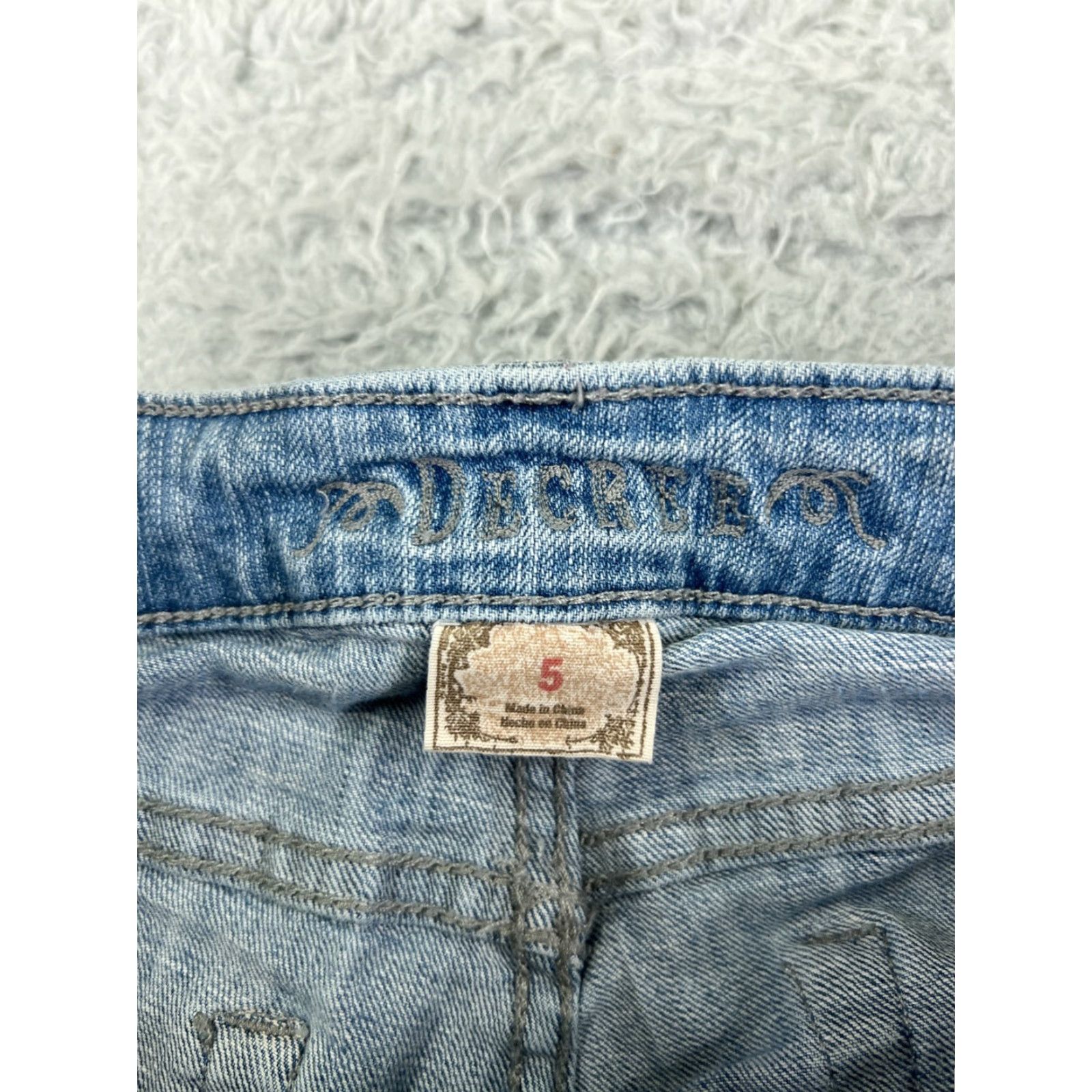 Decree Decree Jeans Womens 5 Blue Denim Bootcut Cotton Blend Embroidered Zip Fly Size 27" / US 4 / IT 40 - 3 Thumbnail