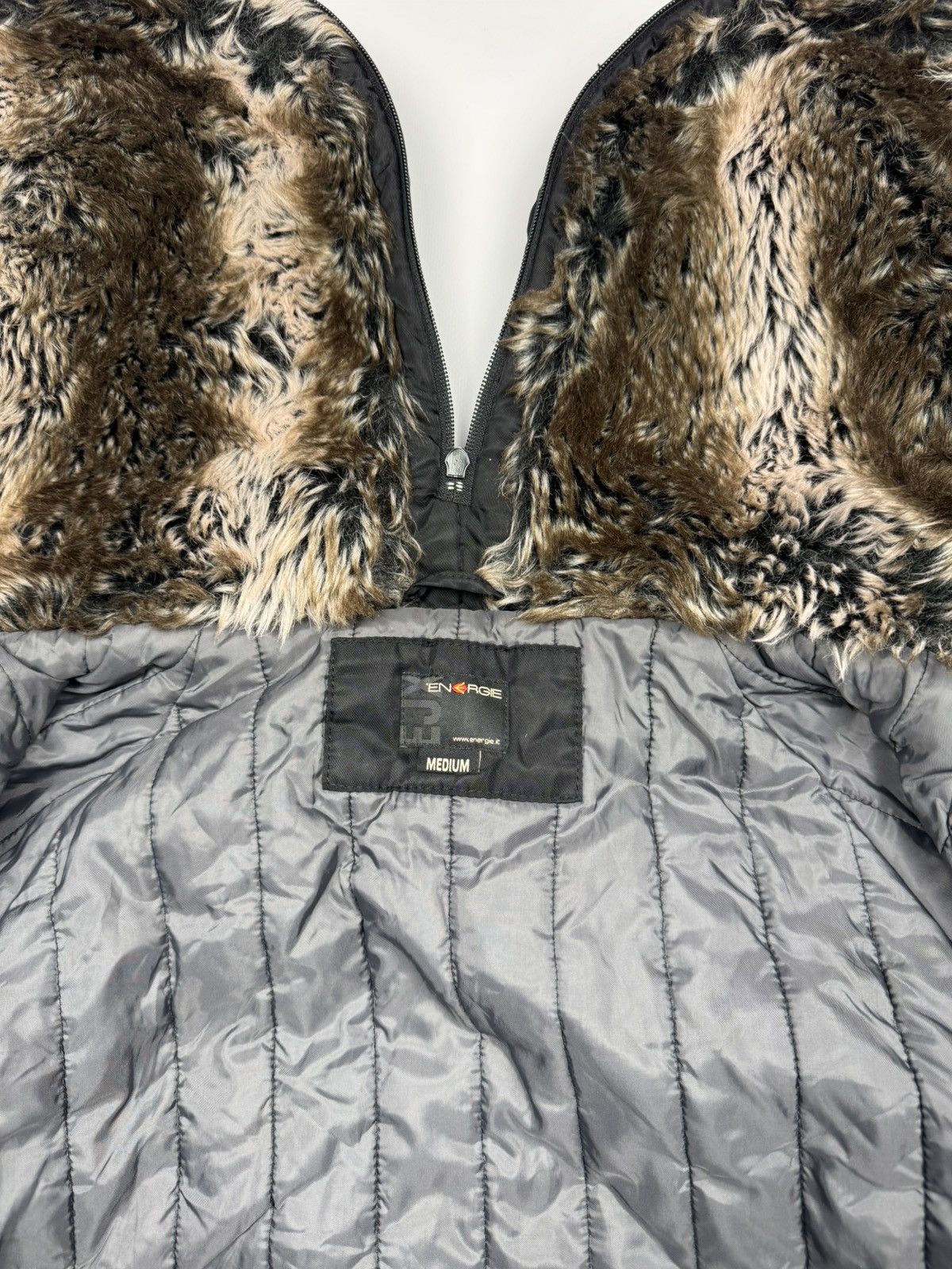 If Six Was Nine Vintage Diesel Style Faux Fur Aviator Bomber Jacket Size US M / EU 48-50 / 2 - 8 Thumbnail