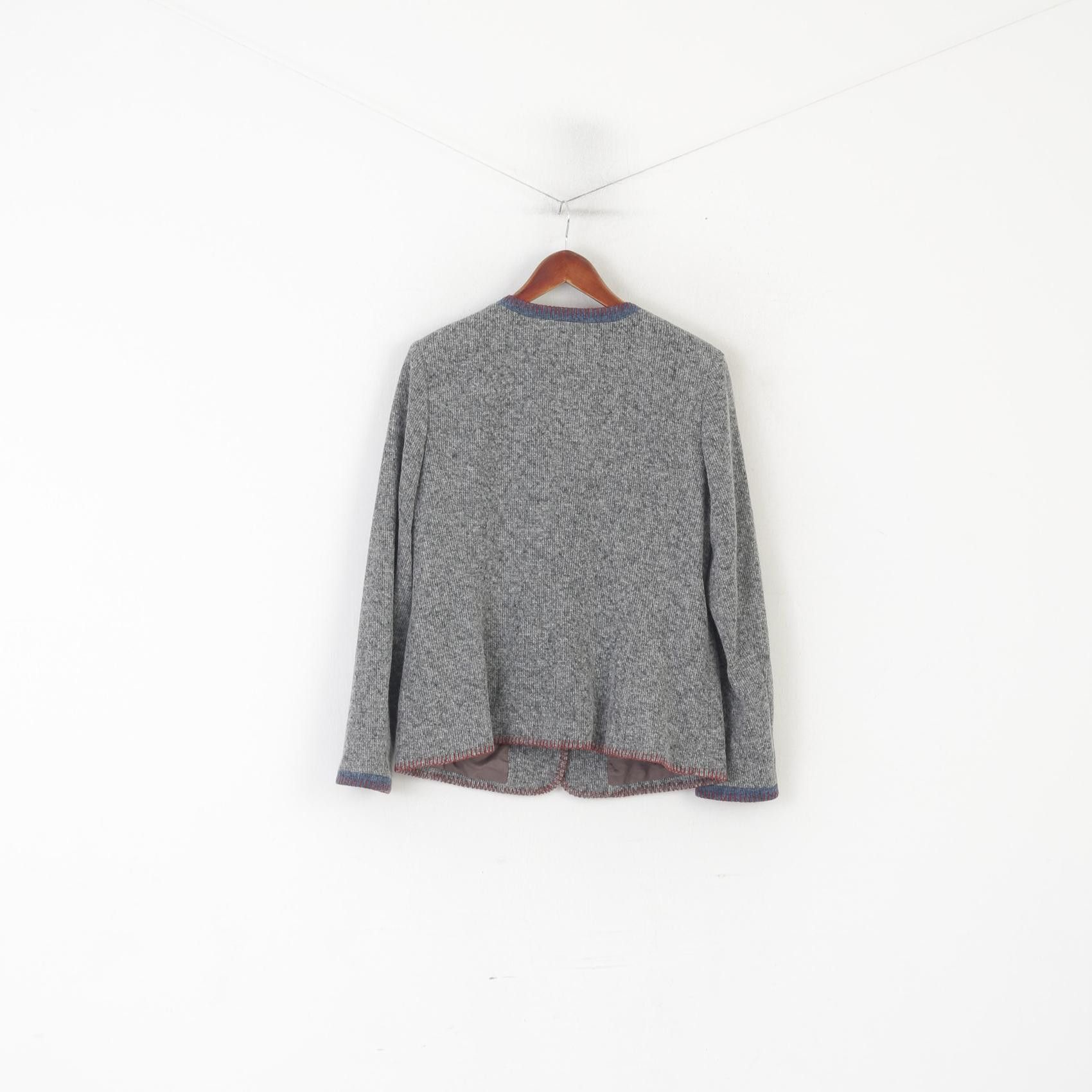 Vintage Peter Hahn Women 42 16 L Cardigan Gray Wool 6217 Size L / US 10 / IT 46 - 7 Thumbnail