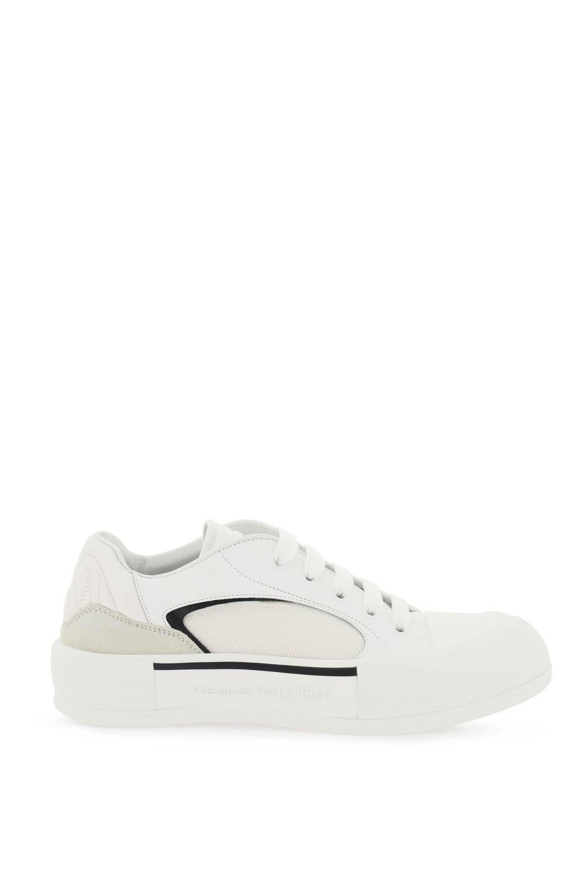 image of Alexander Mcqueen Deck Plimsoll Sneakers Size Eu 42 For Men in White/Black