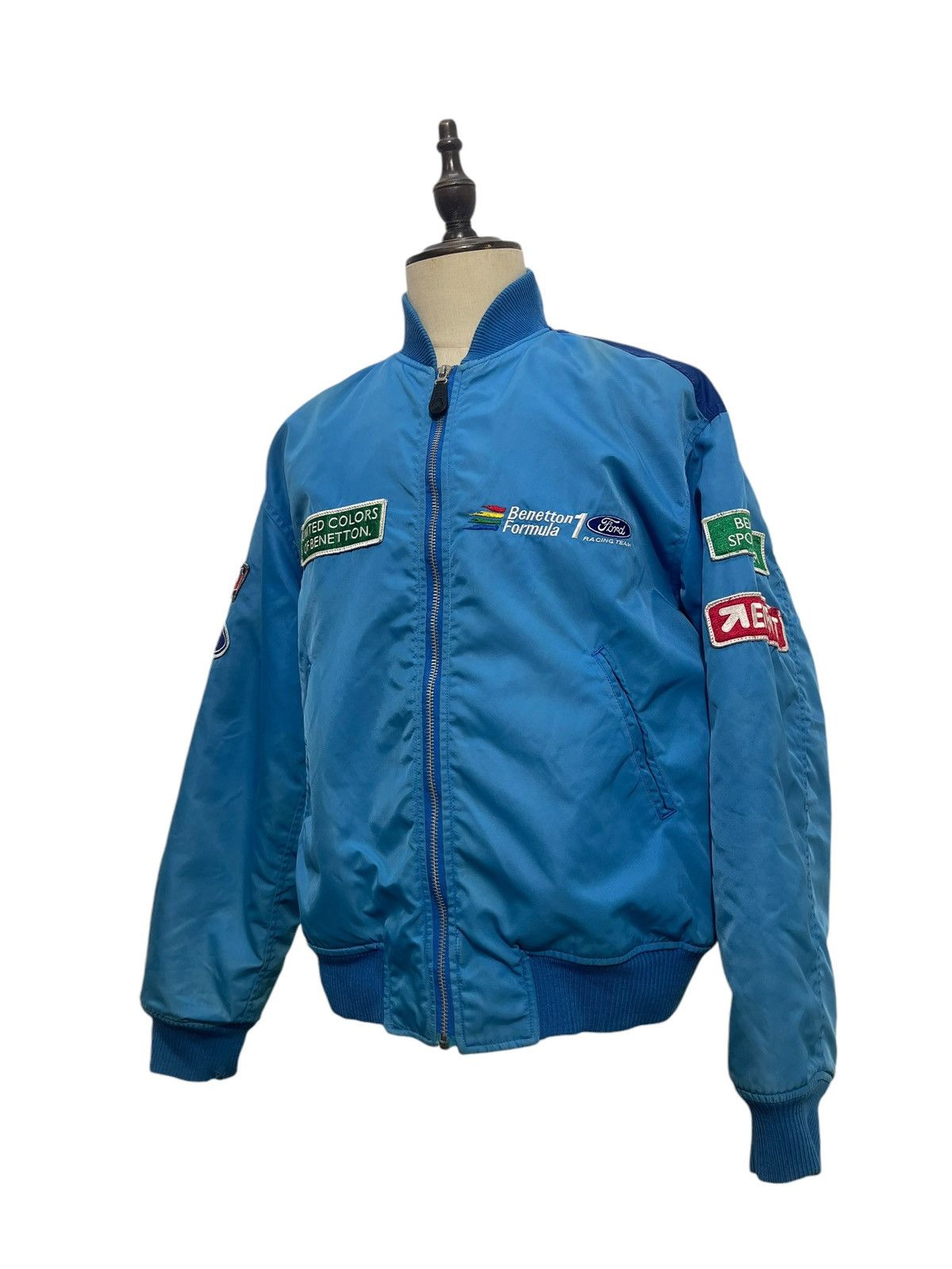 Benetton Vtg 90s Benetton Formula 1 Ford Bomber Jacket 6🟩5 Size US M / EU 48-50 / 2 - 3 Thumbnail